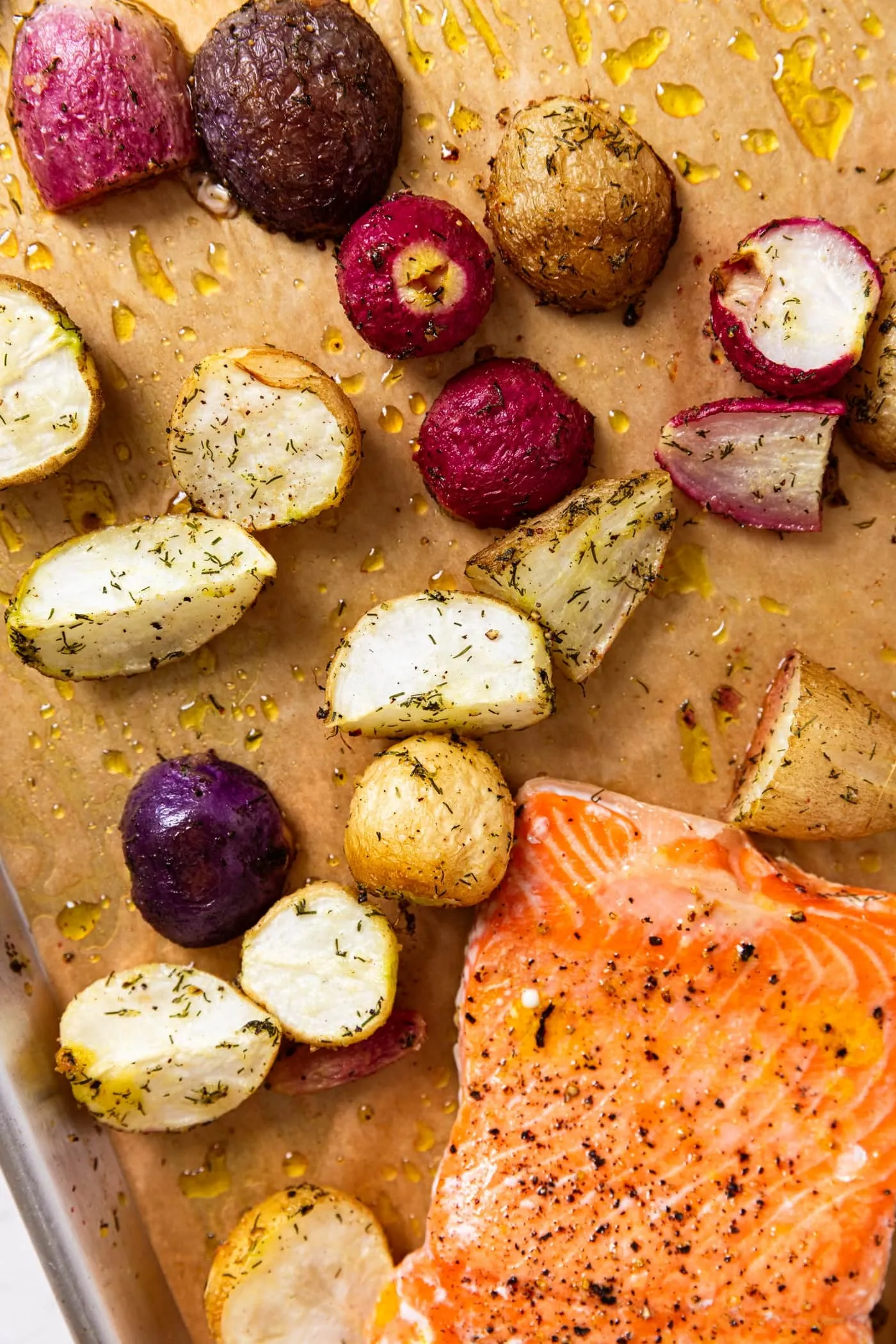 Butter Roasted Salmon Radishes