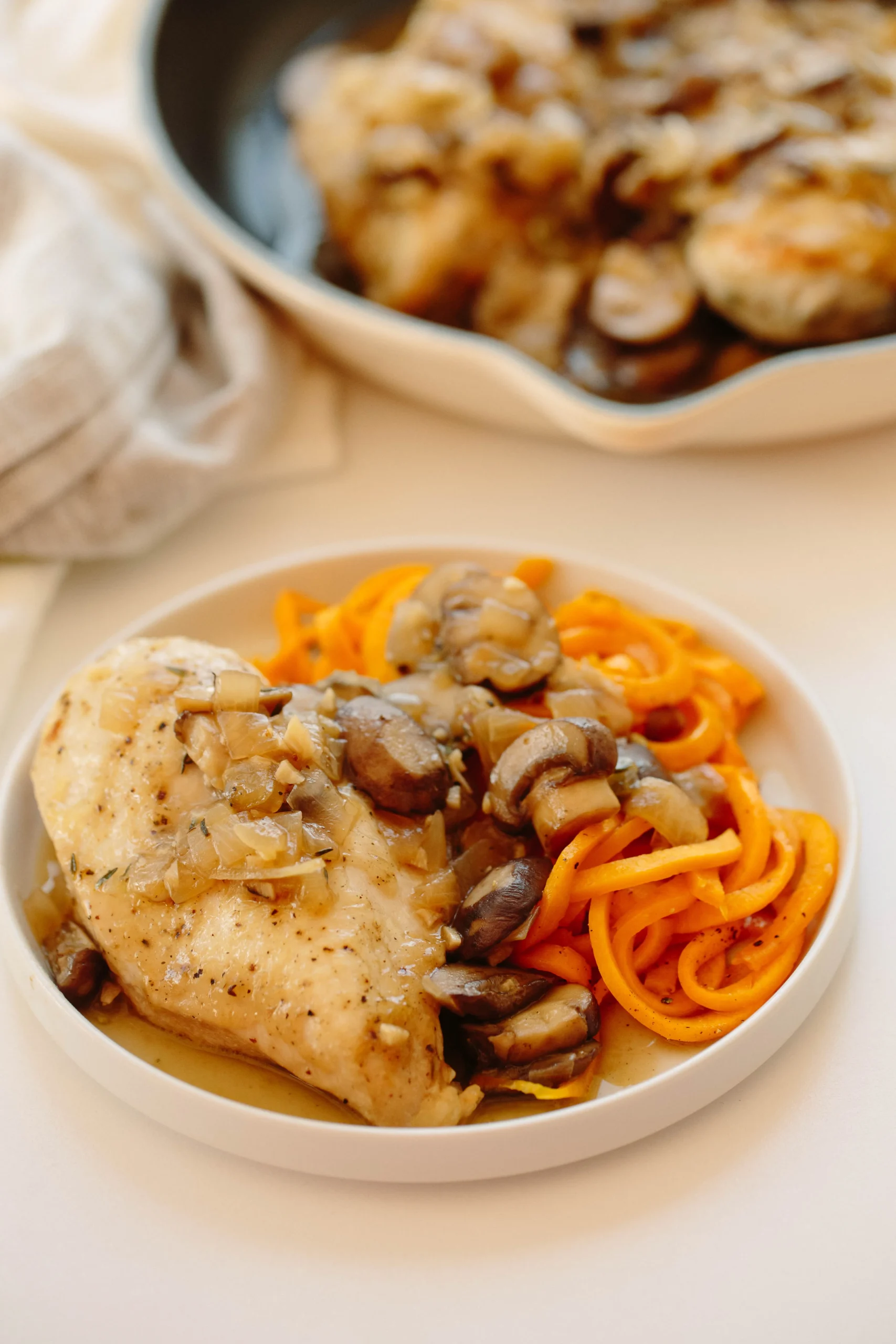 Butternut Squash Noodles with Mushroom Cream Sauce