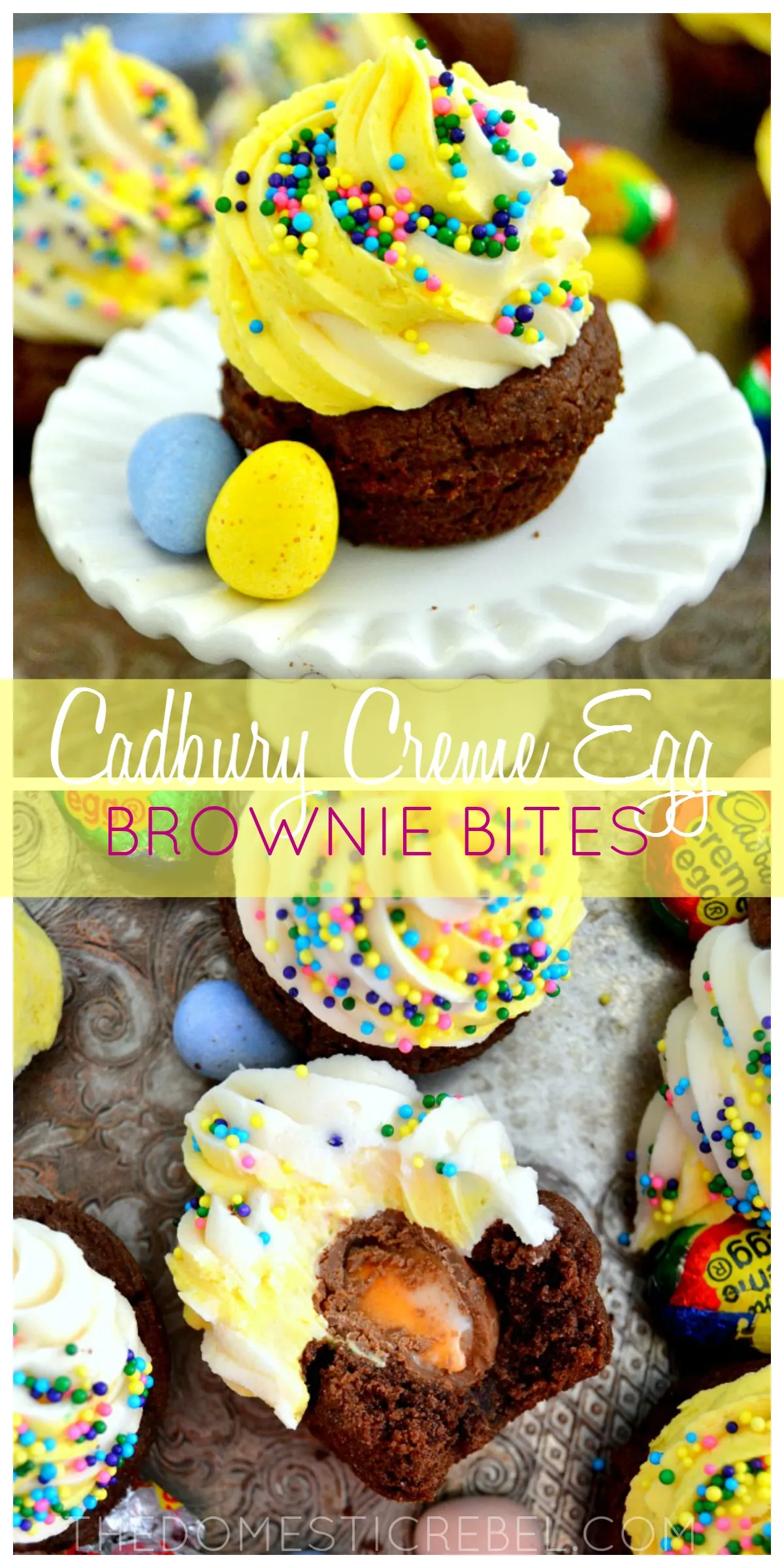 Cadbury Creme Egg Brownie Bites