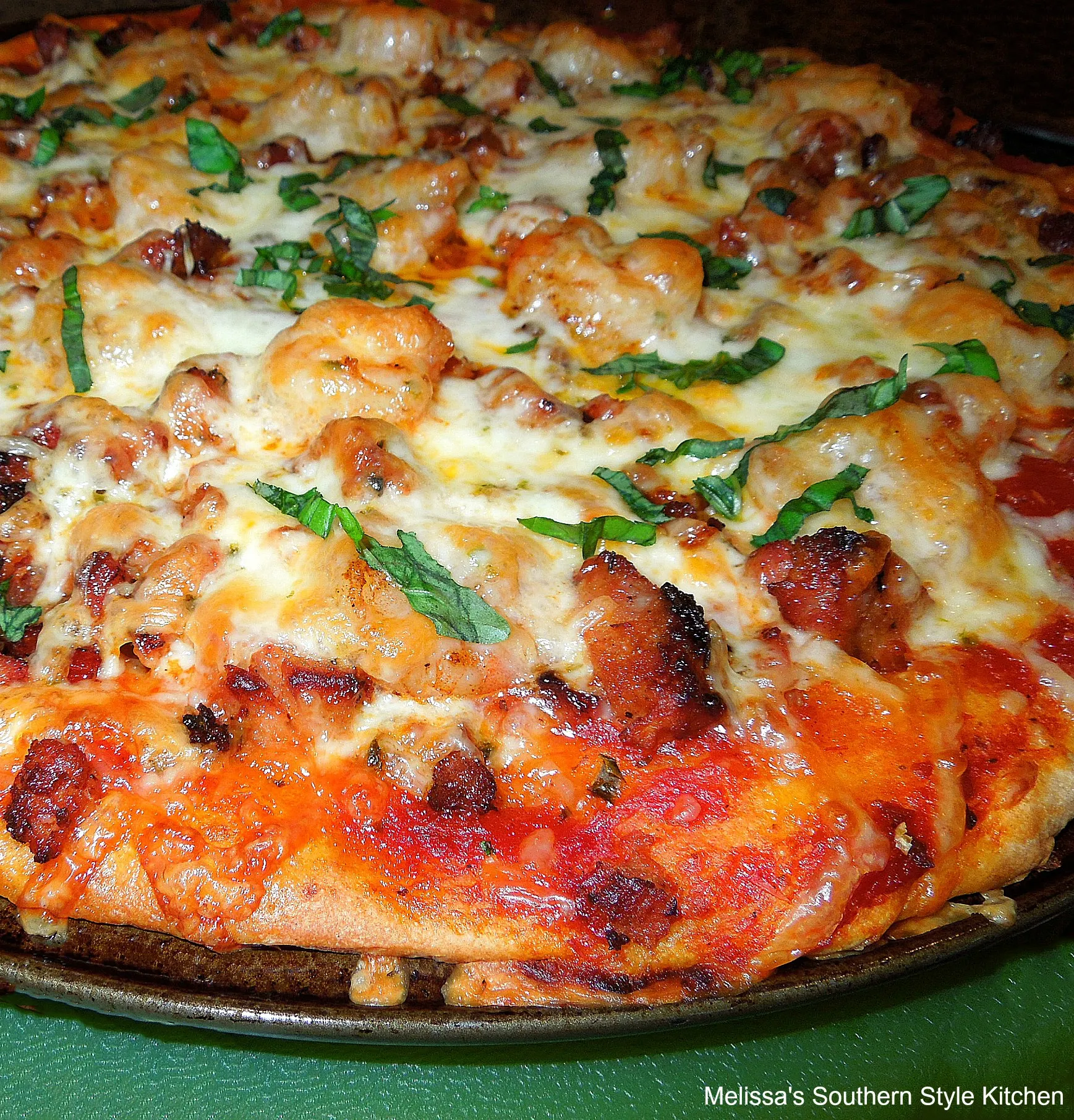 Cajun Pizza with Andouille and Shrimp