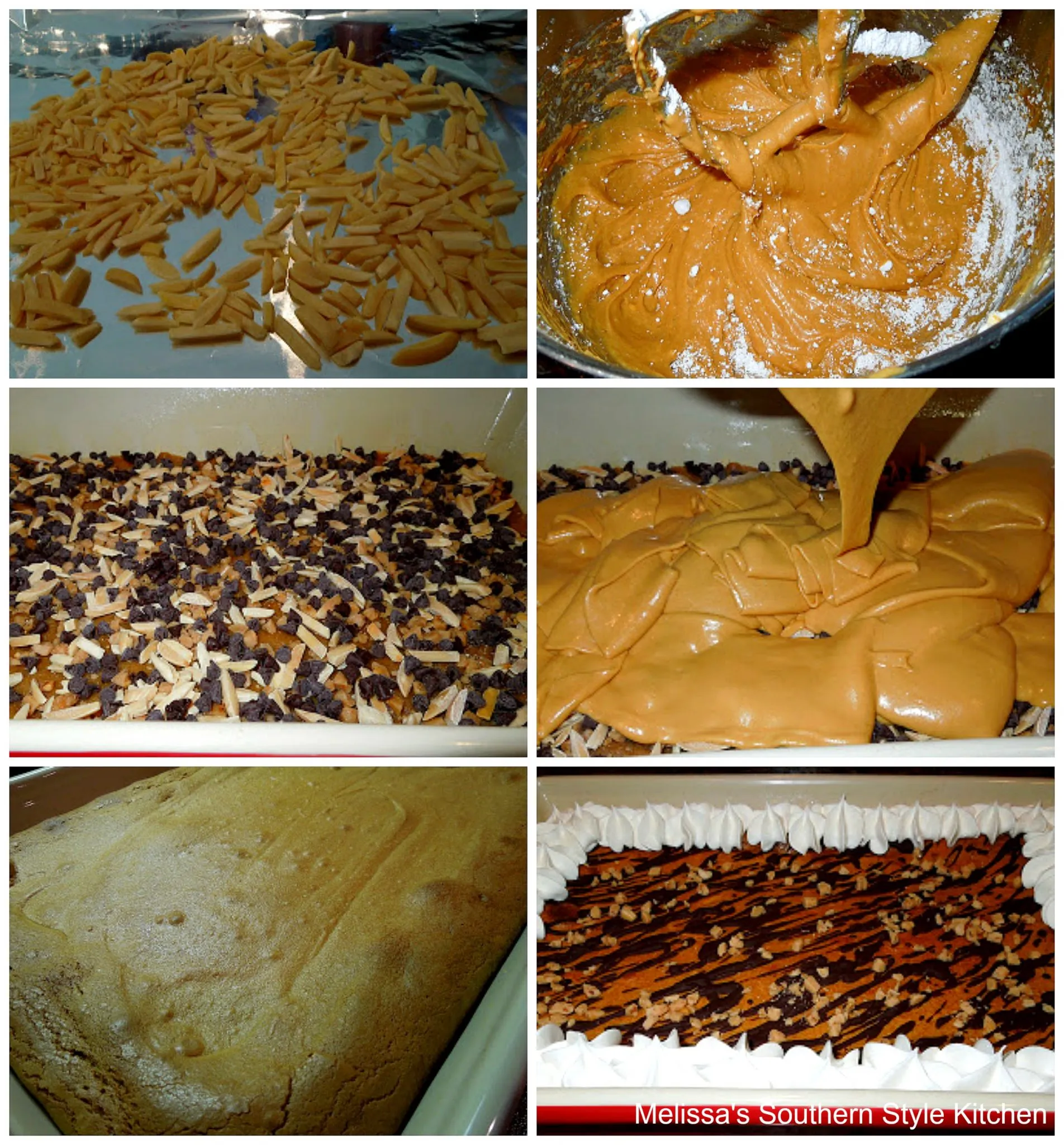 Caramel Chocolate Almond Gooey Butter Cake