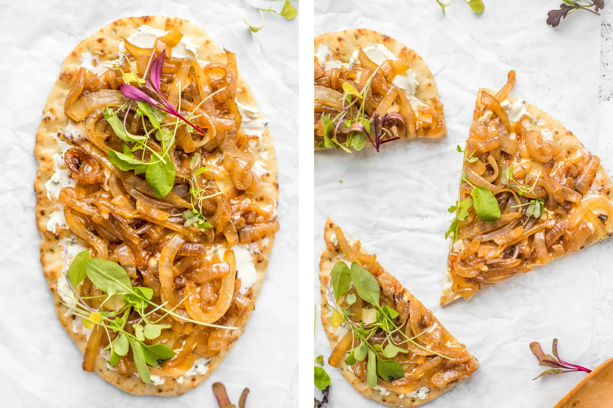 Caramelized Onion and Herbed Goat Cheese Flatbread