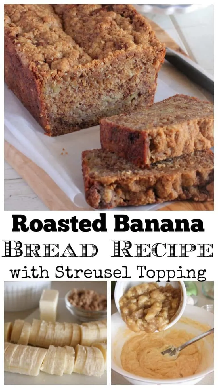 Caramelized Roasted Banana Bread with Oat Streusel