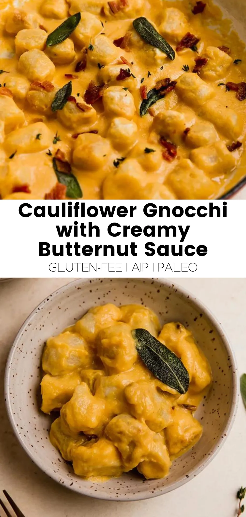 Cauliflower Gnocchi with Creamy Butternut Sauce