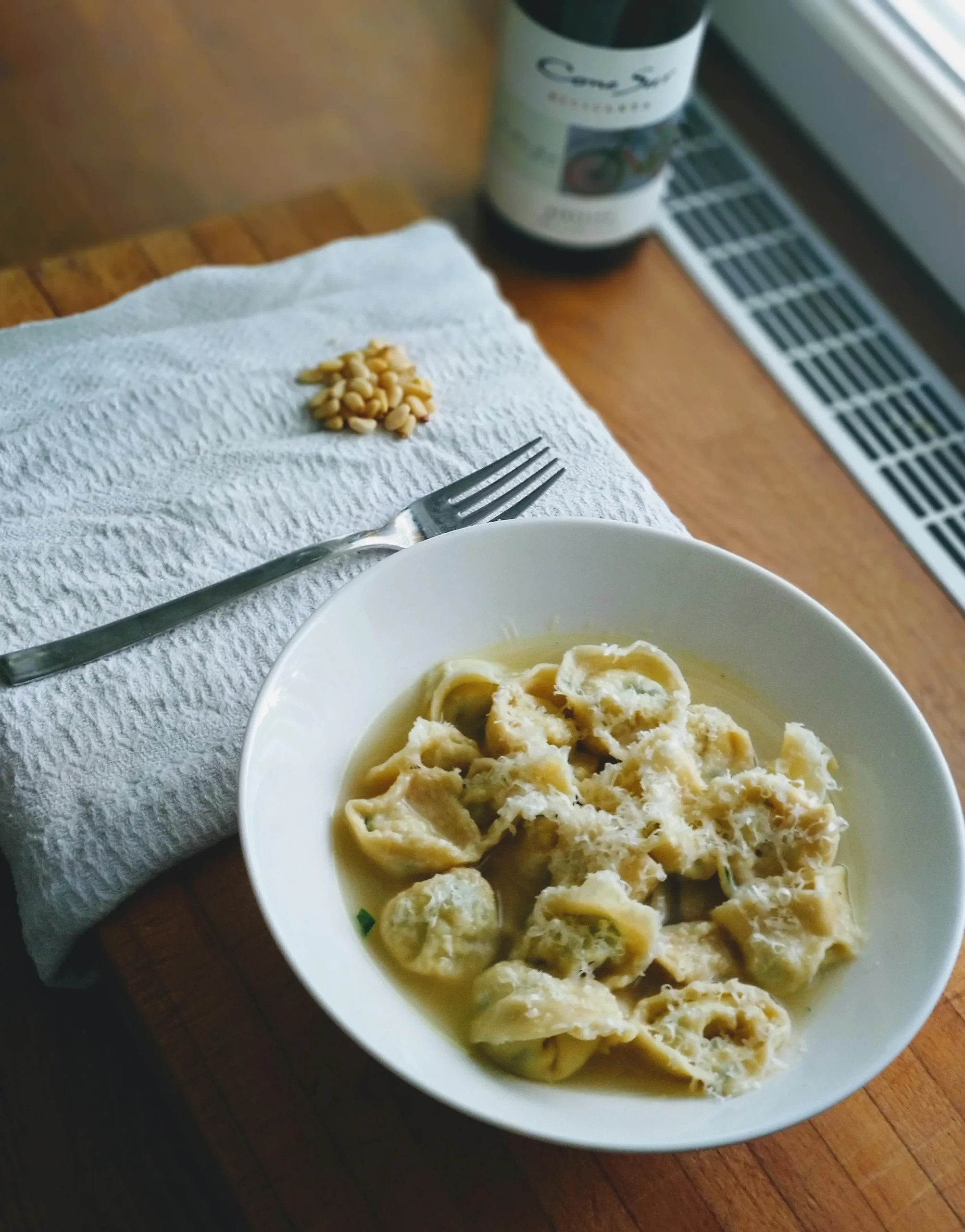 Cheese Tortellini in Light Broth