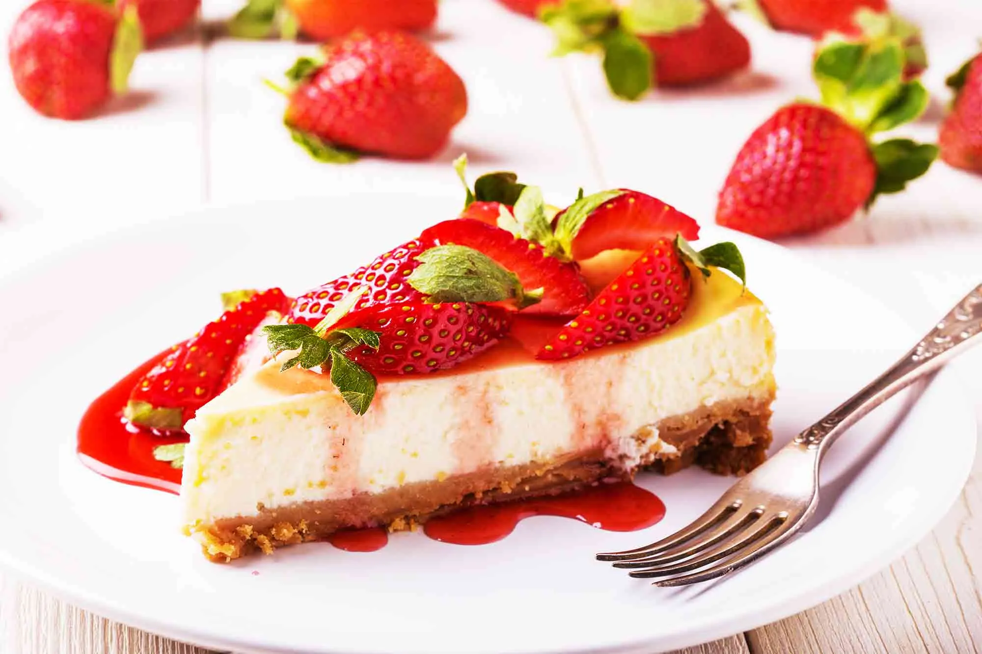 Cheesecake with Strawberry Sauce