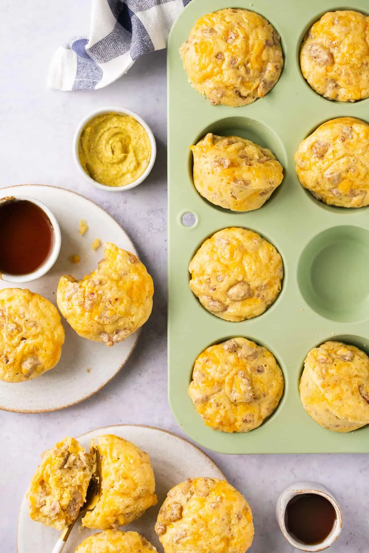 Cheesy Maple Sausage Breakfast Muffins