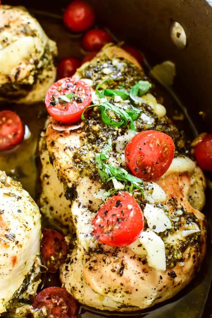 Cheesy Prosciutto Stuffed Chicken Pesto