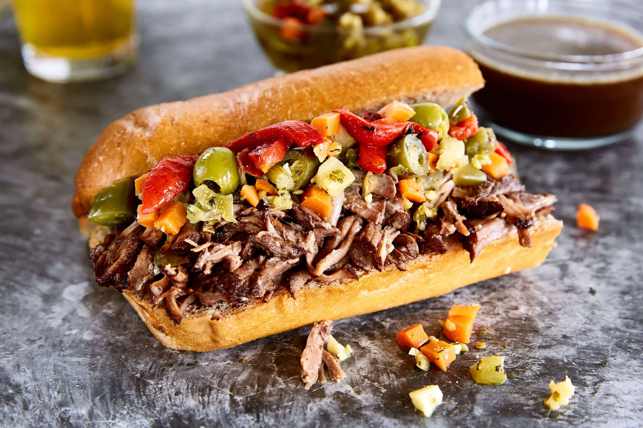 Chicago Italian Beef Pot Roast Sandwiches
