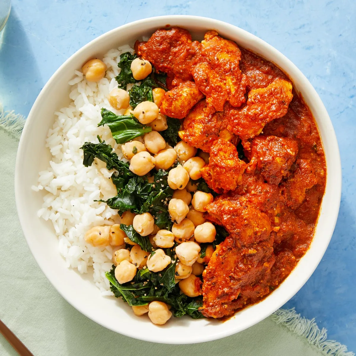 Chicken Curry Kabobs on Rice