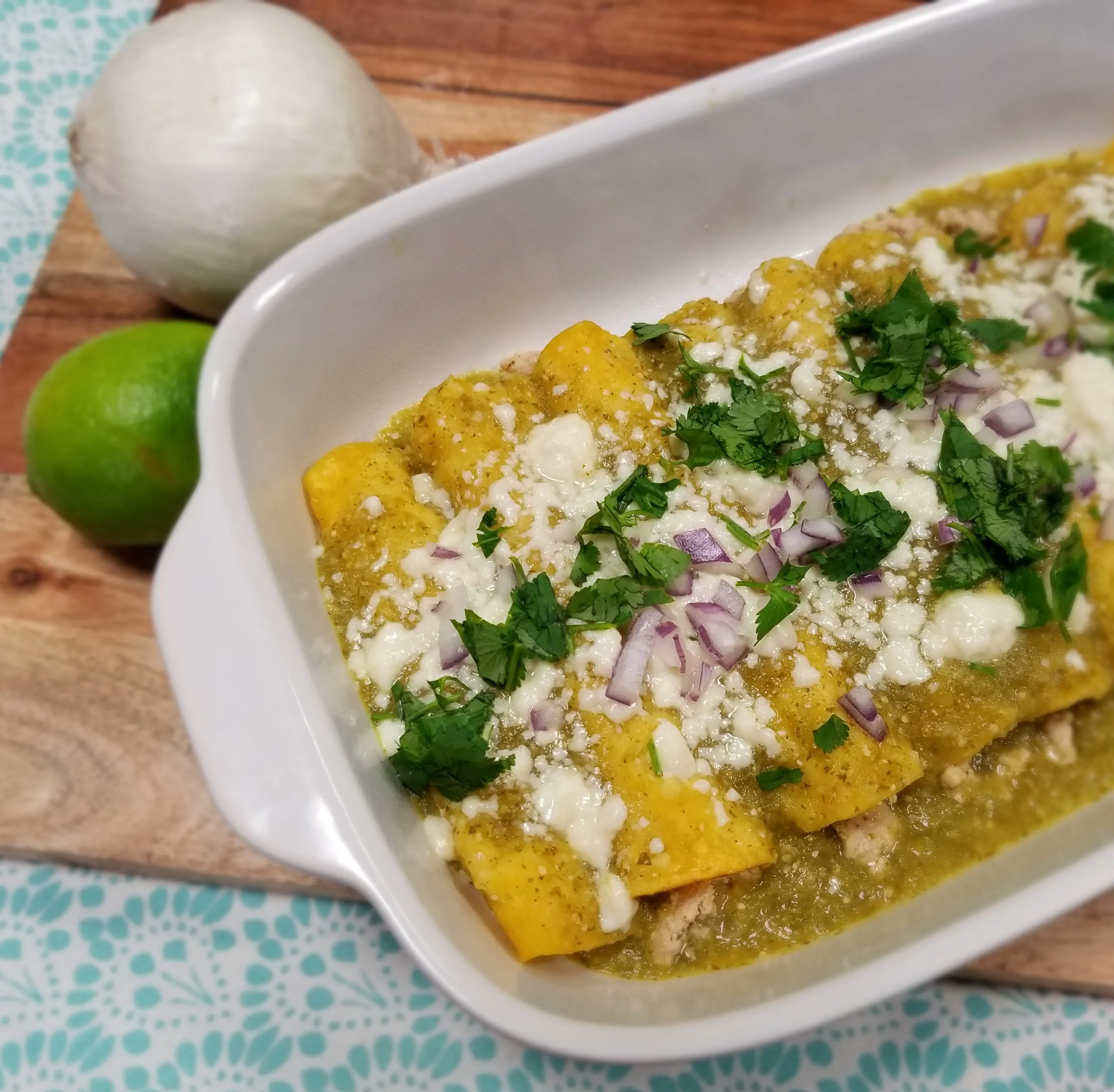 Chicken Enchiladas Verde for One