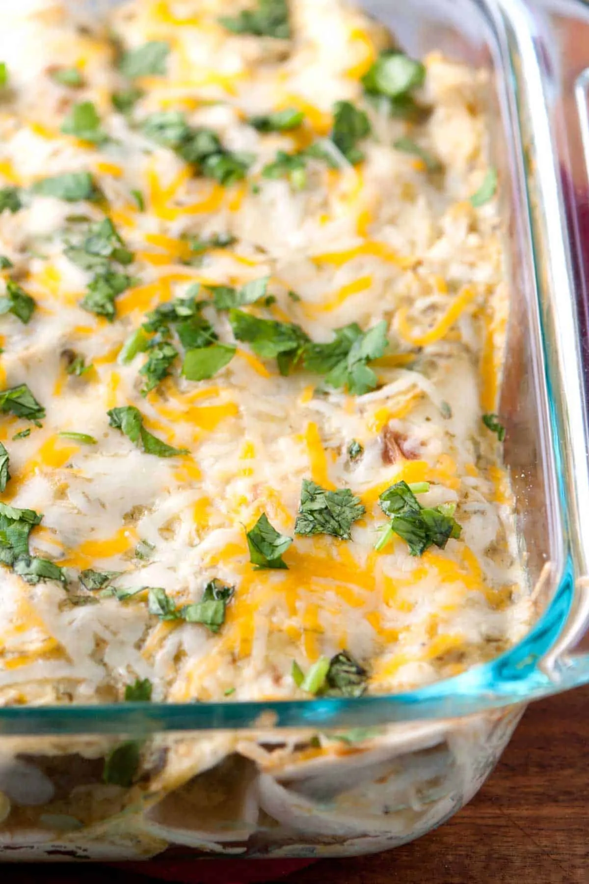 Chicken Enchiladas with Creamy Green Chile Sauce