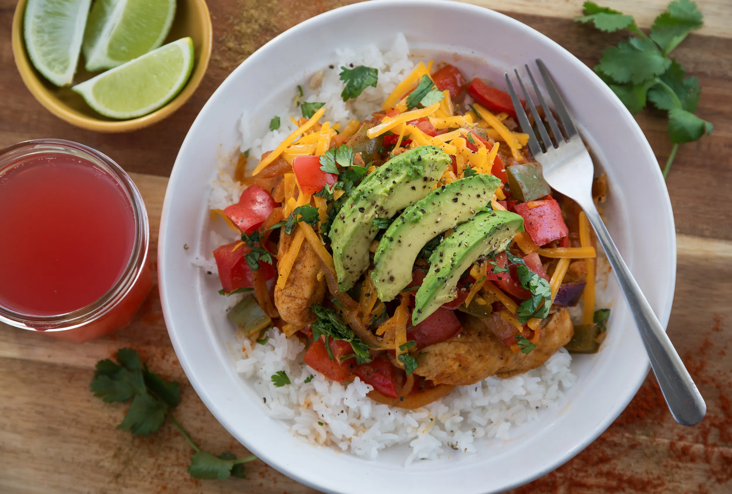 Chicken Fajita Bowl with Brown Rice