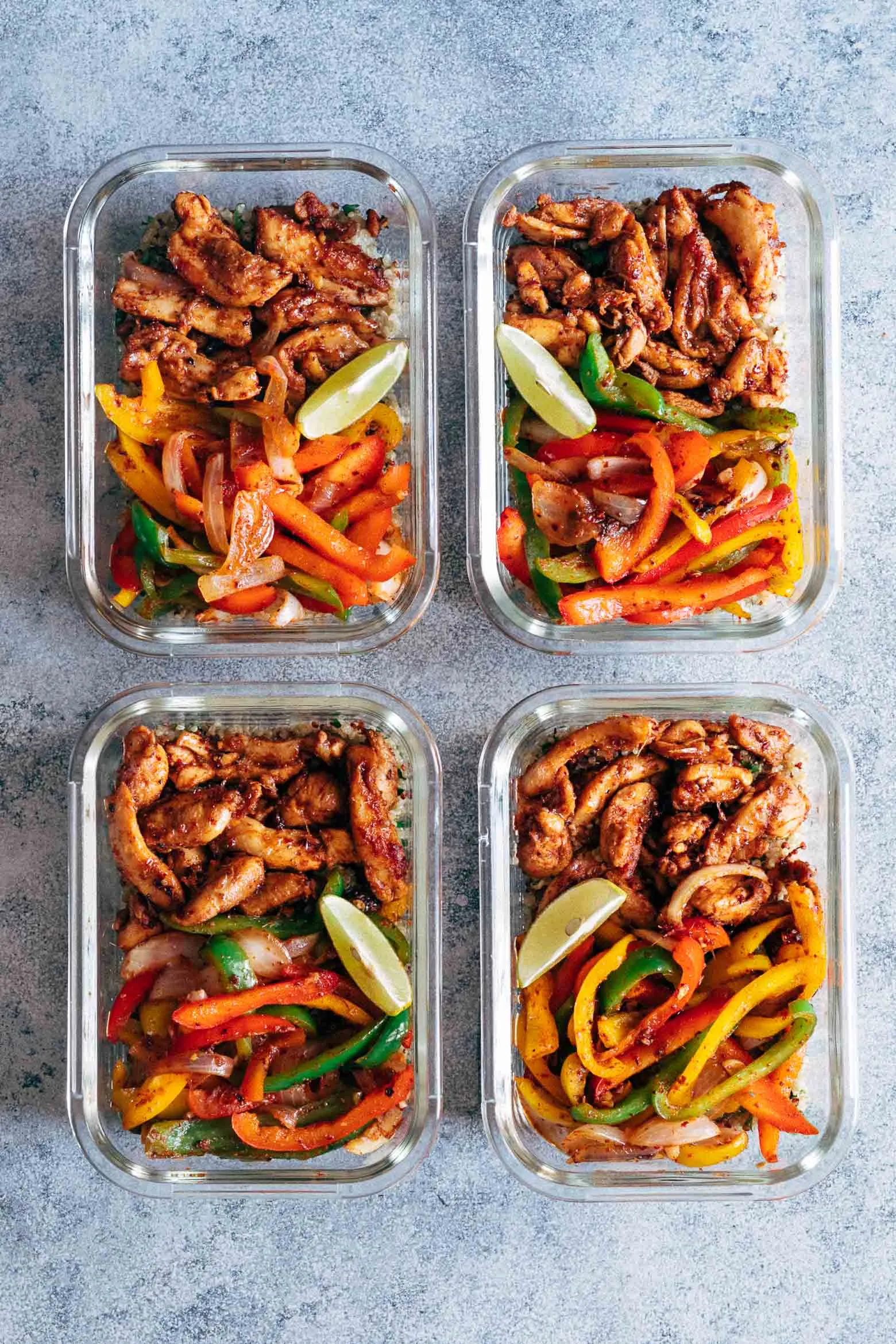Chicken Fajitas Meal Prep Bowls
