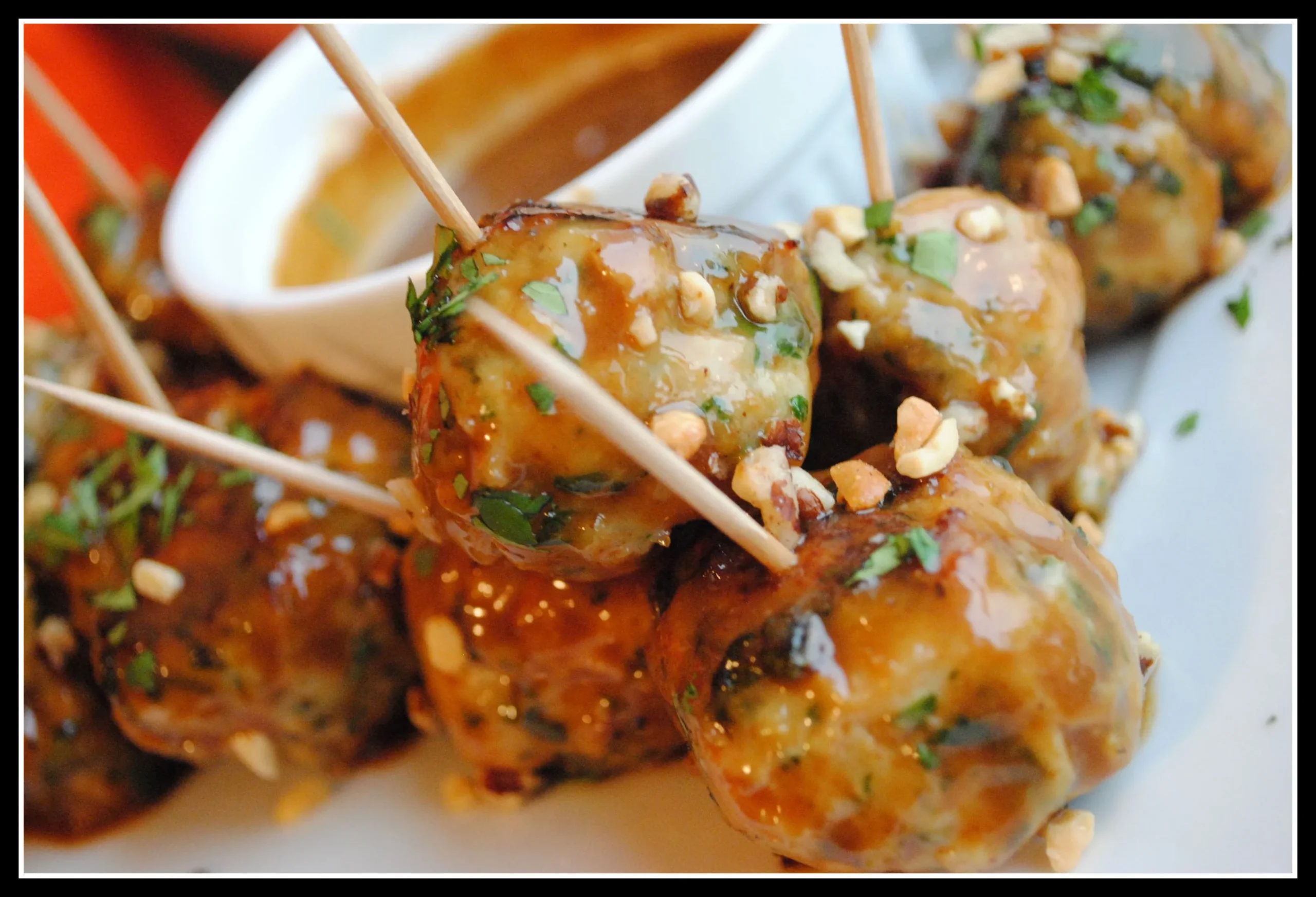 Chicken Meatballs with Sweet Peanut Sauce