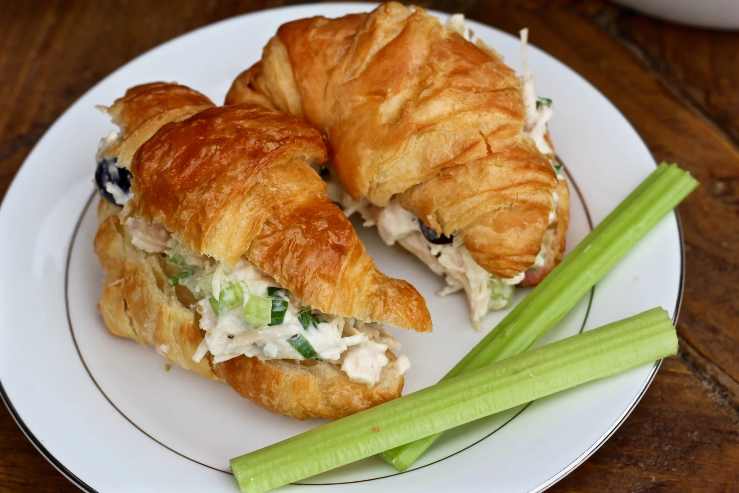 Chicken Salad Melt over a Croissant