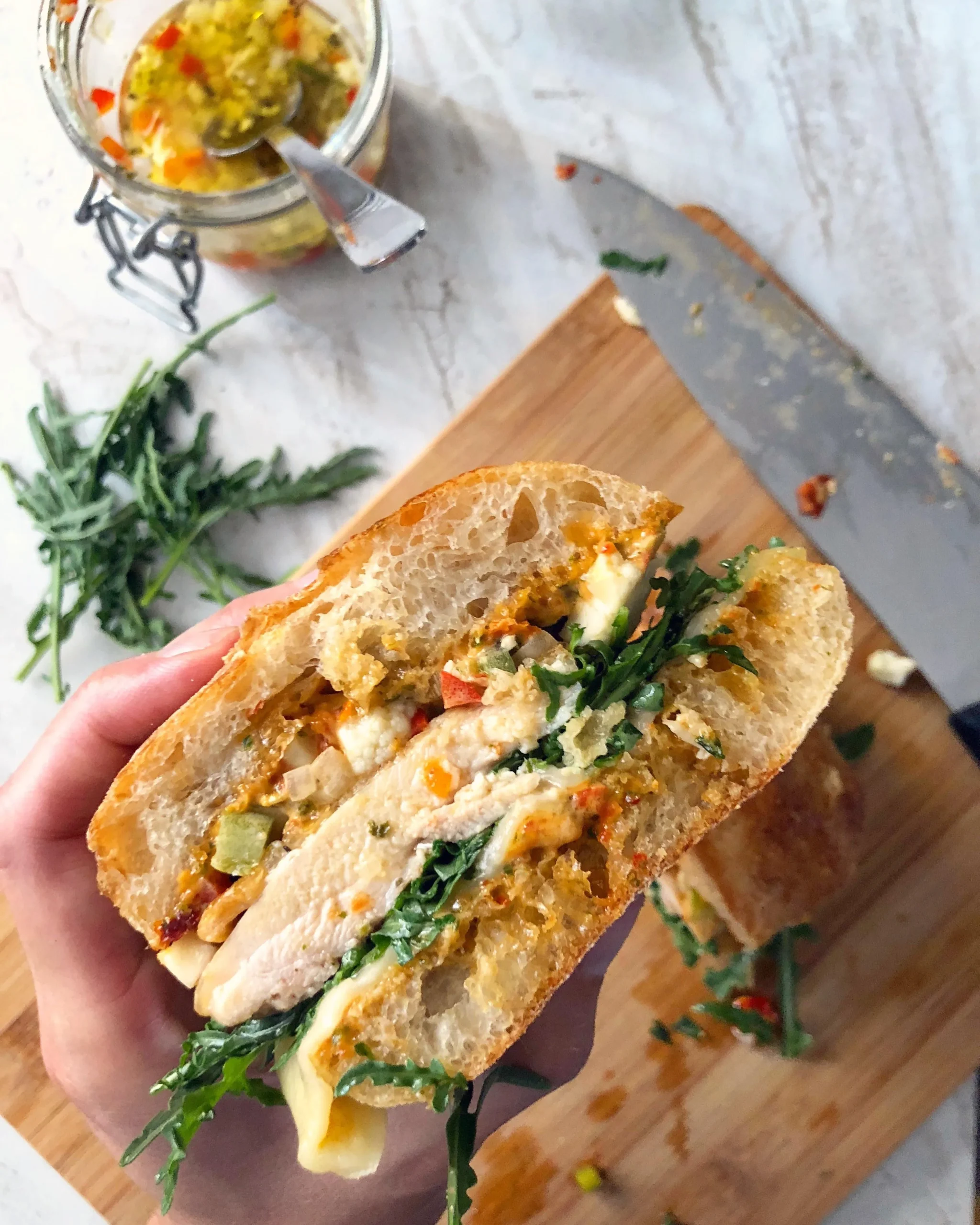 Chicken Sandwiches with Pesto Mayo