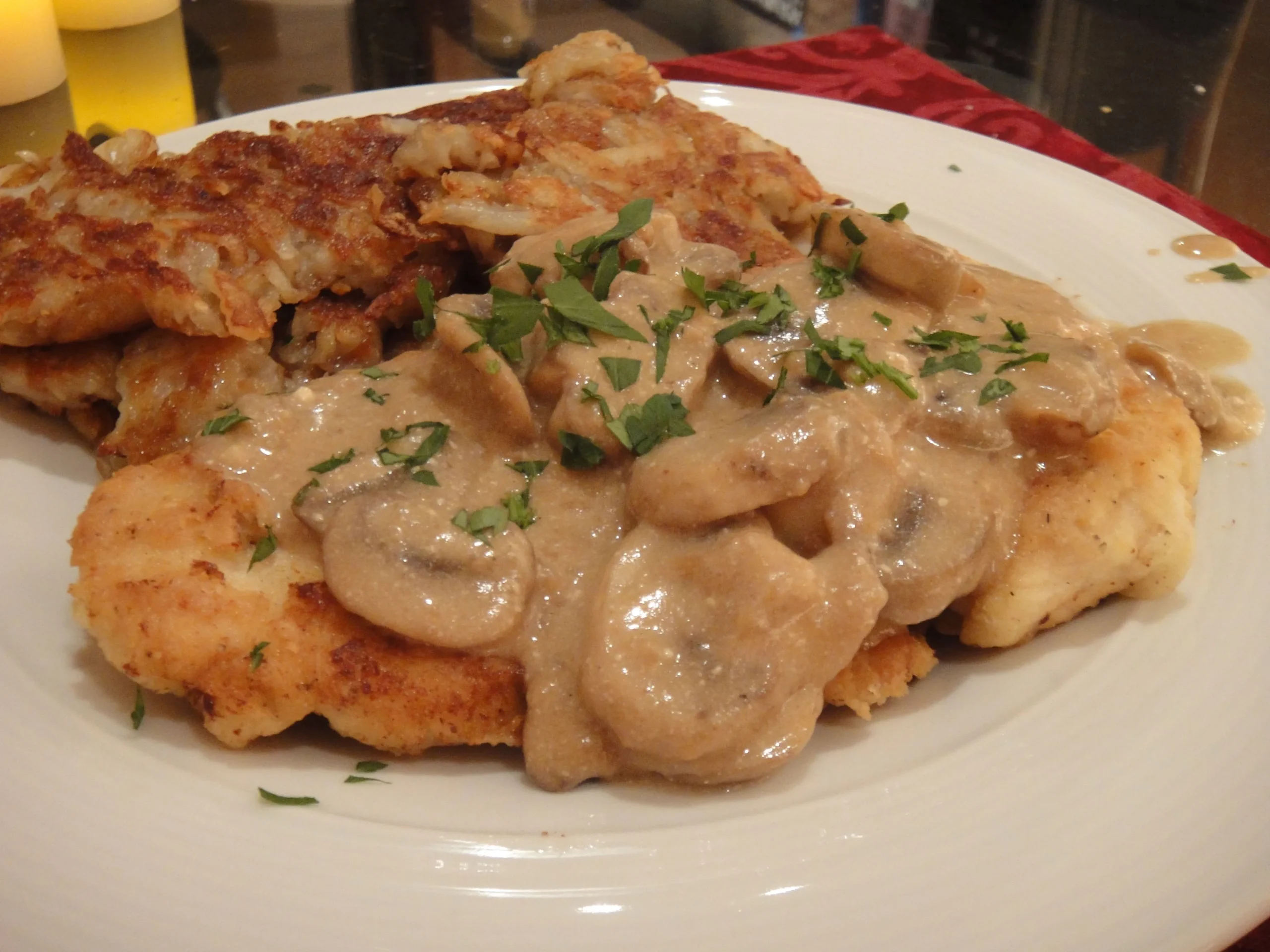 Chicken Schnitzel with Mushroom Gravy