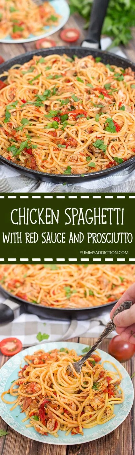 Chicken Spaghetti with Red Sauce