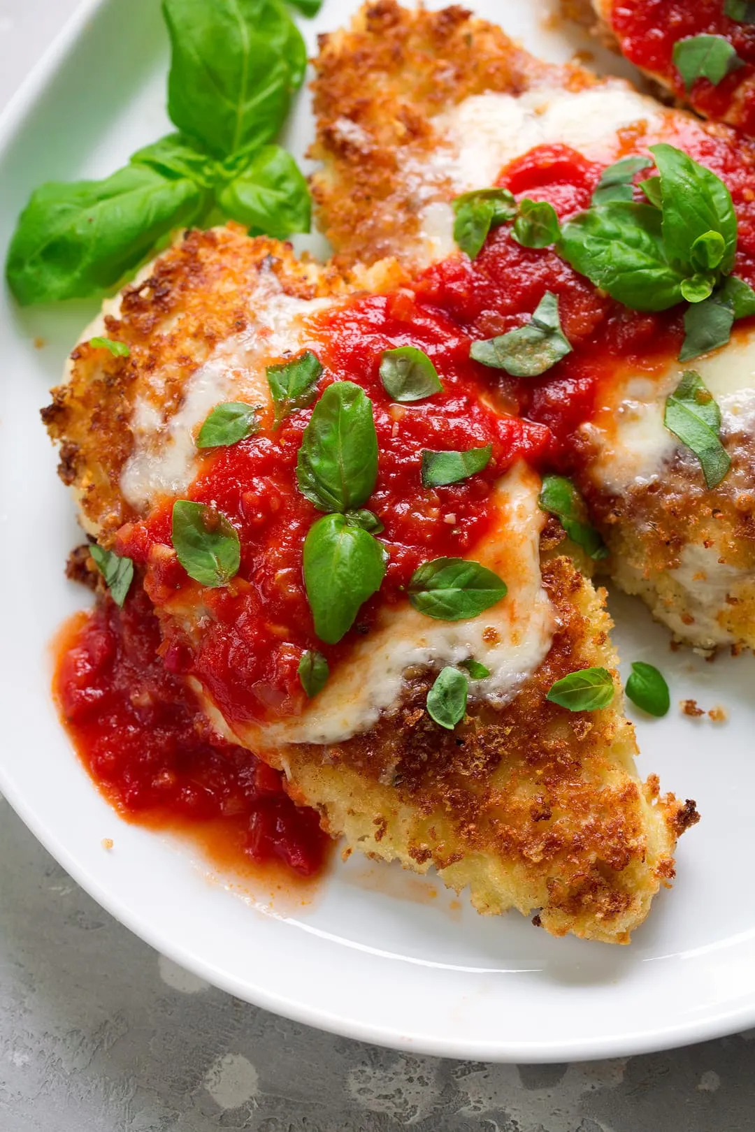 Chicken with Parmesan, Basil, and Melting