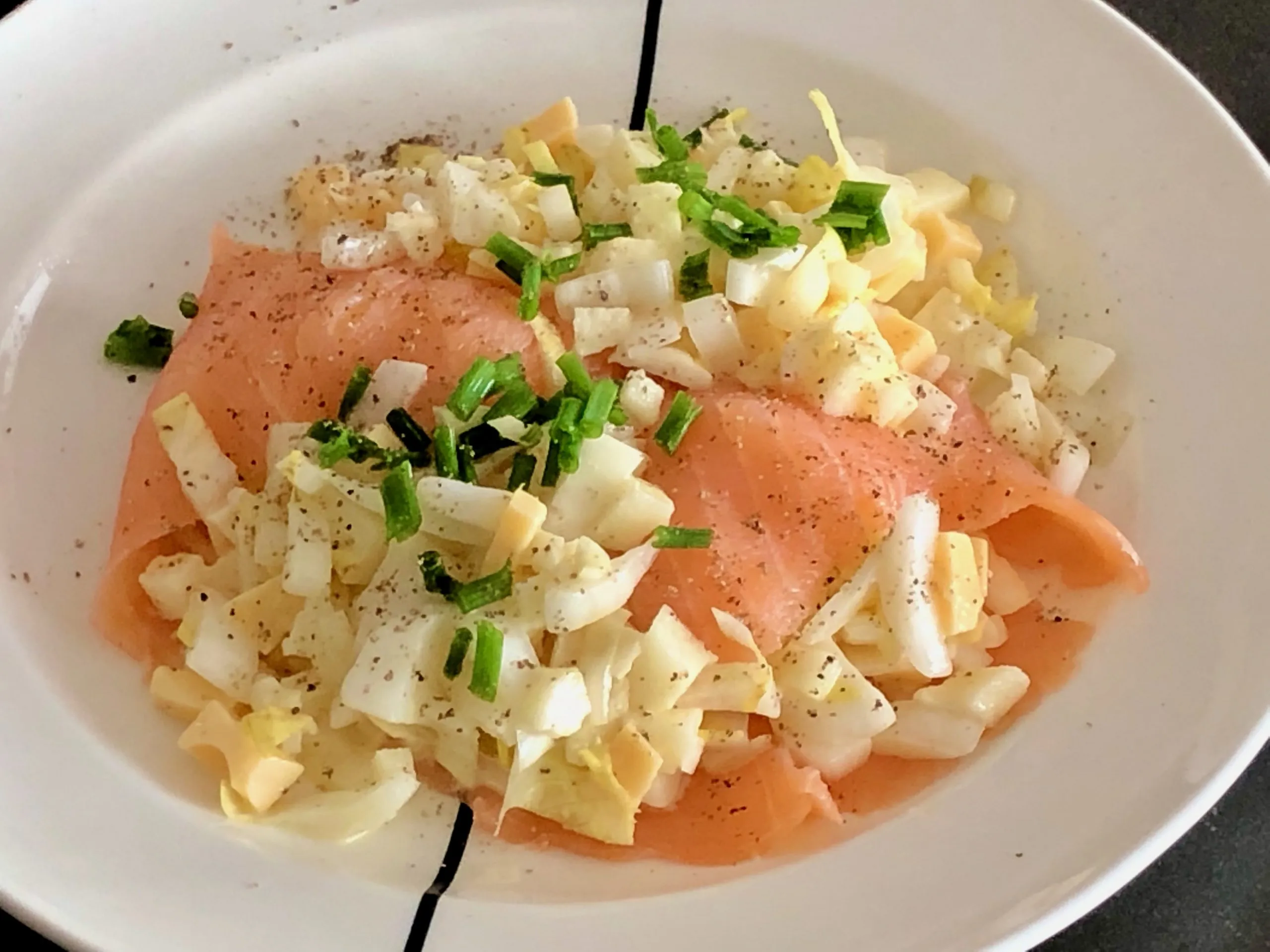Chicory Salad with Warm Apple Thyme Dressing