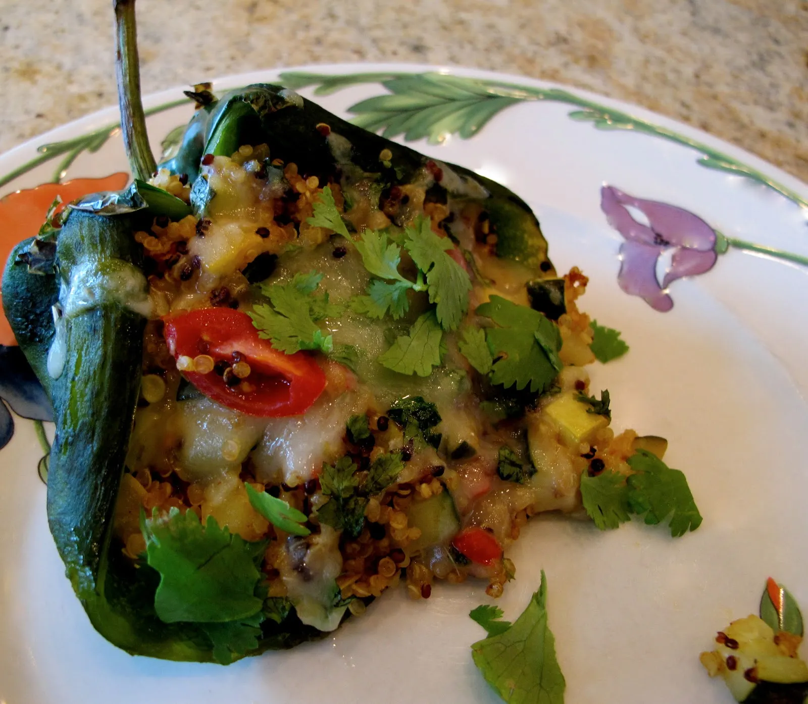 Chiles Rellenos with Tuna and Quinoa