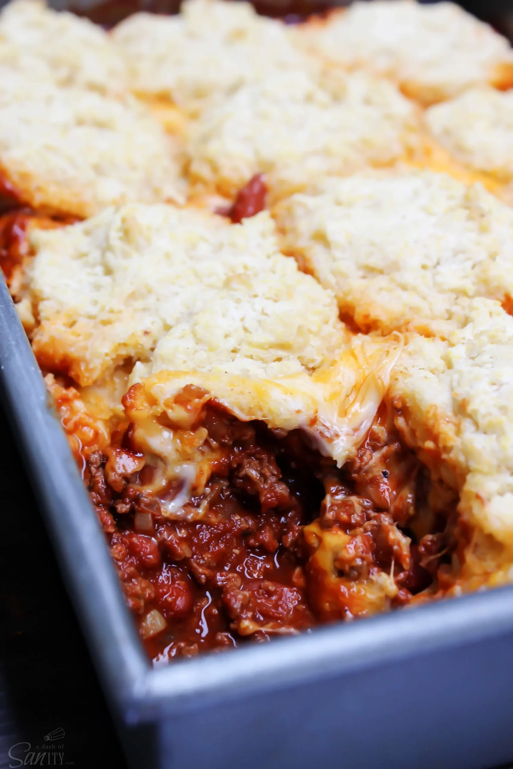 Chili Cheese Biscuit Bake