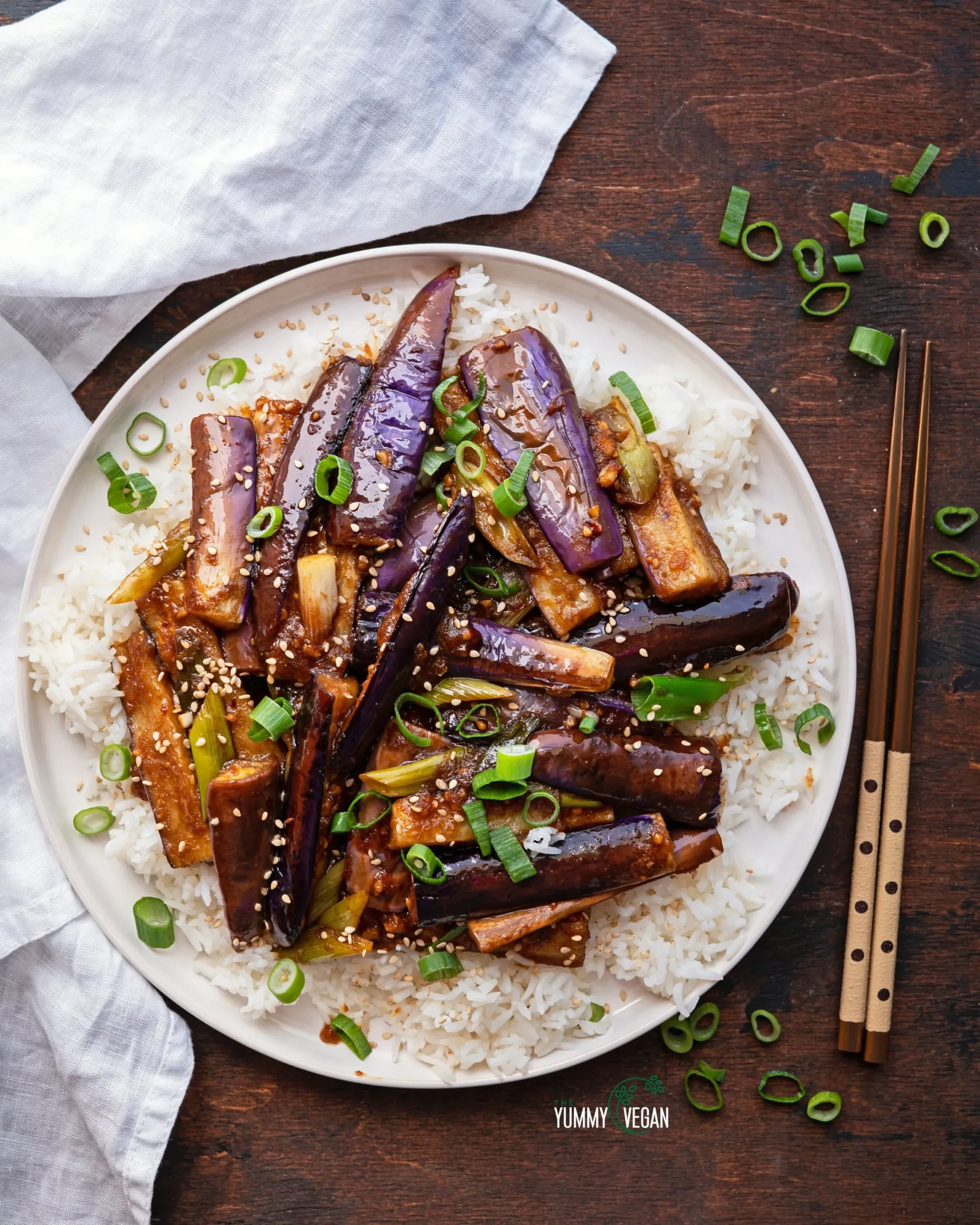 Chili Garlic Eggplant with Rice