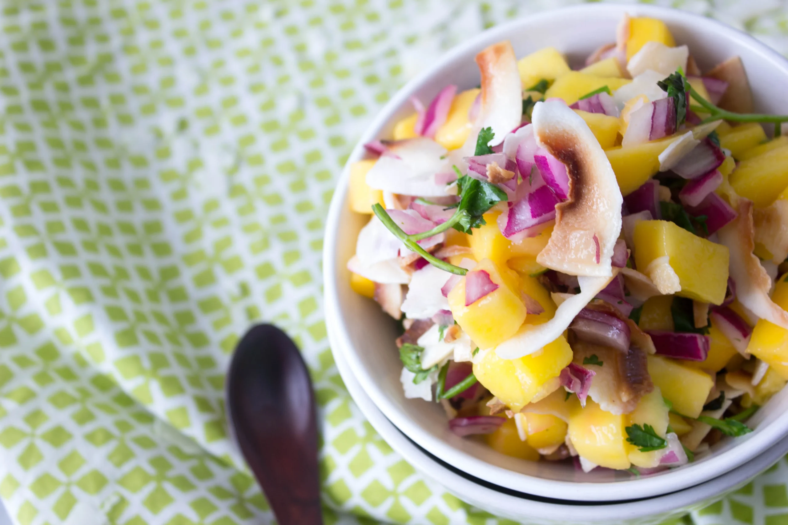 Chili Spiced Coconut Mango and Coconut Salad