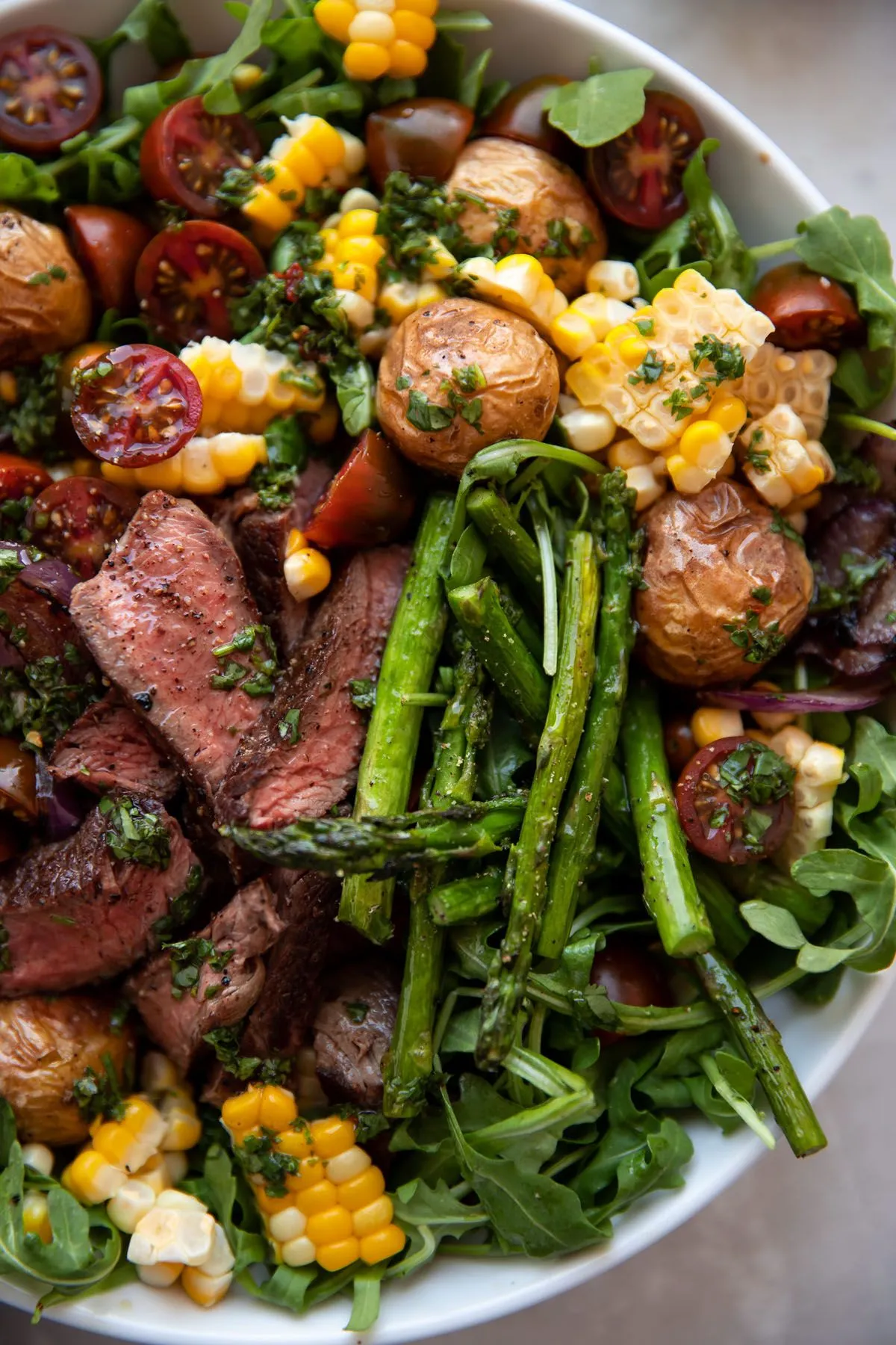 Chimichurri Steak Vegetable Salad