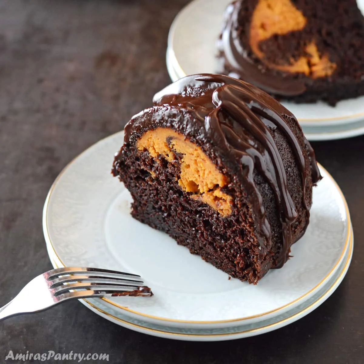 Chocolate Cake with Pumpkin Buttercream Frosting