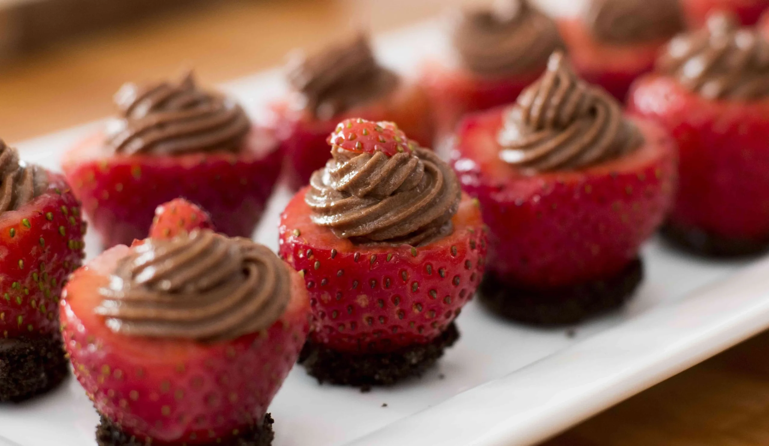 Chocolate Cheesecake Filled Strawberries