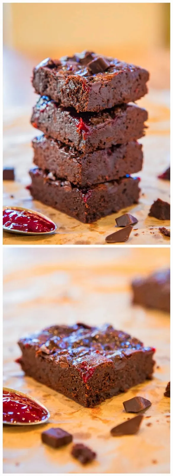 Chocolate Cherry Chocolate Chunk Fudgy Brownies