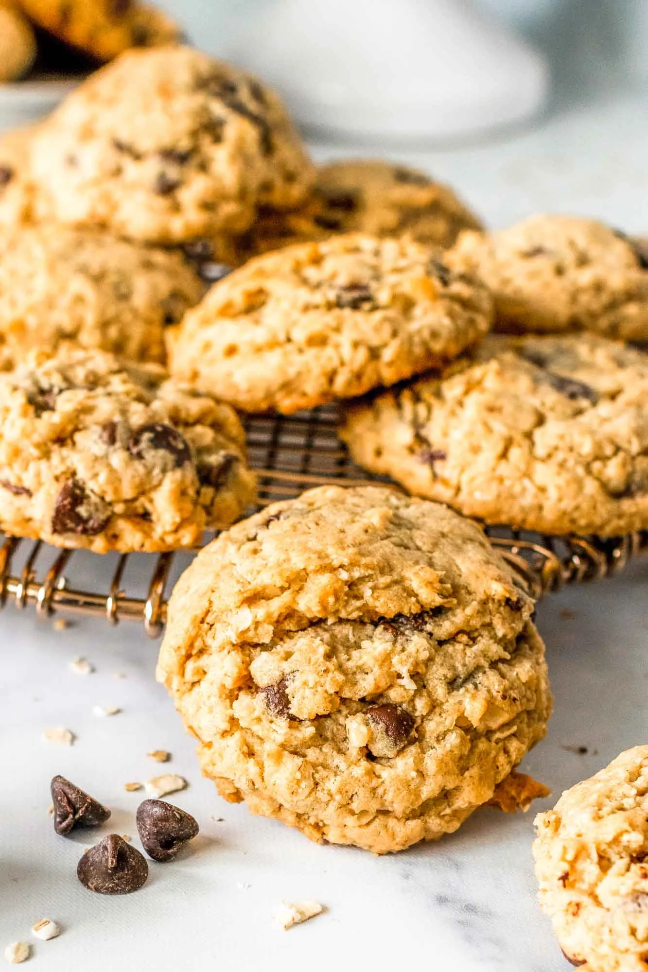 Chocolate Chip Peanut Butter Oatmeal Bar Cookies