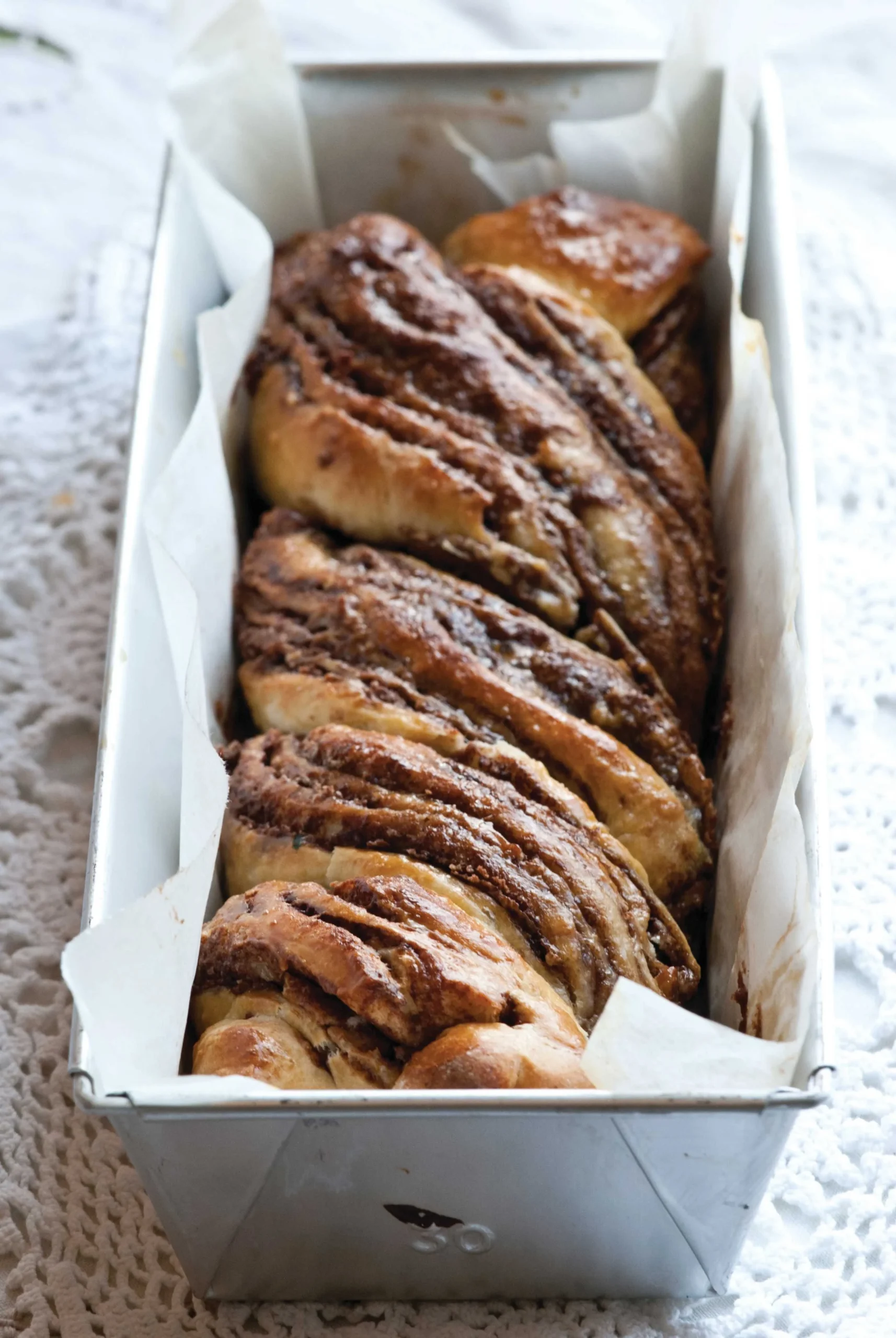 Chocolate Halva Babka Cake