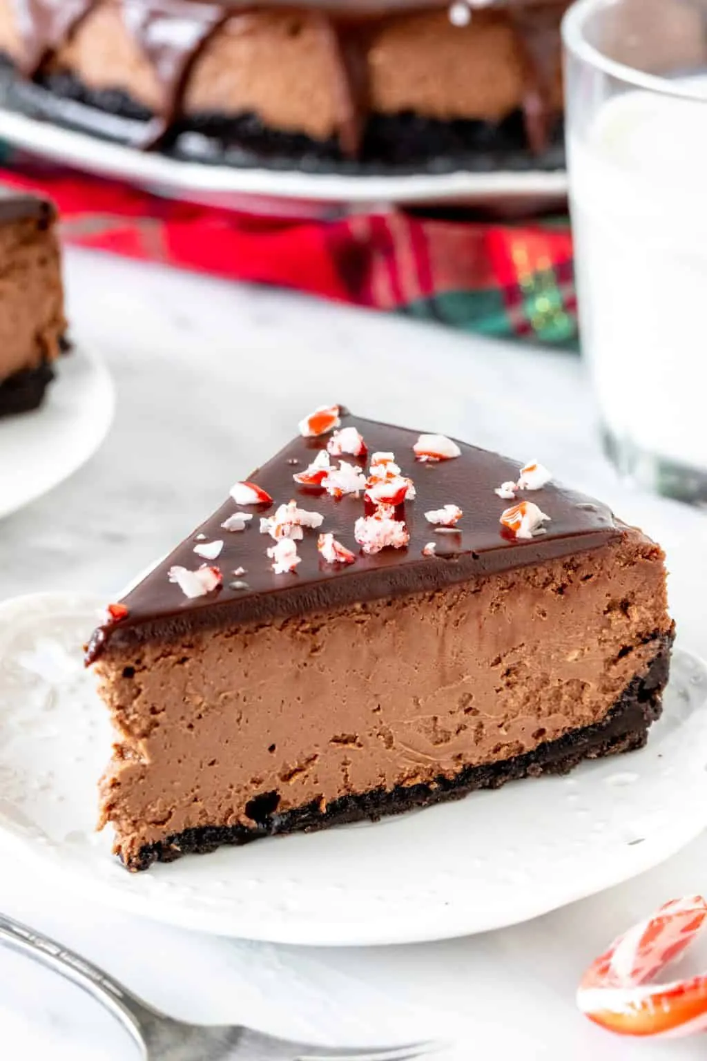 Chocolate Peppermint Cheesecake with Chocolate Ganache