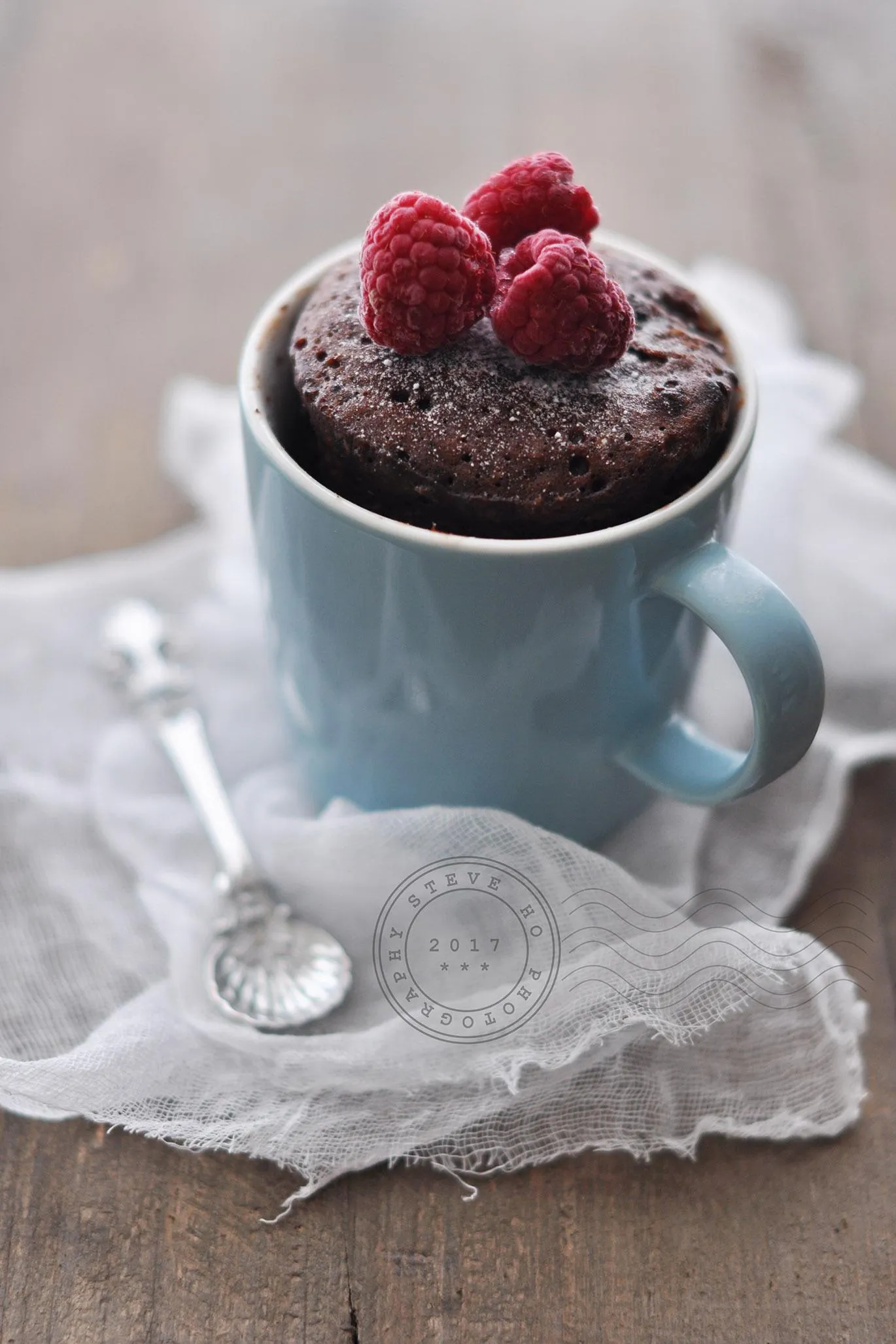 Chocolate Raspberry Mug Cake