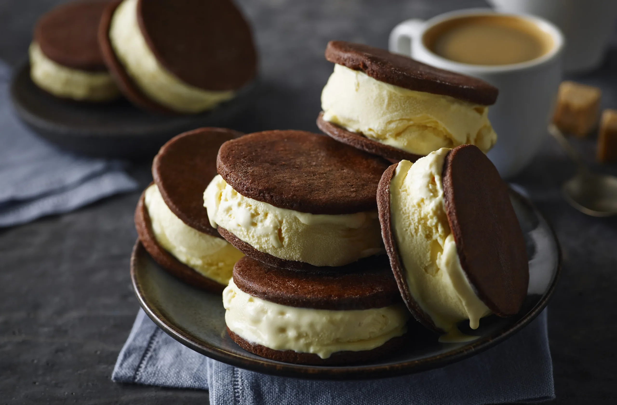 Chocolate Vanilla Ice Cream Sandwiches