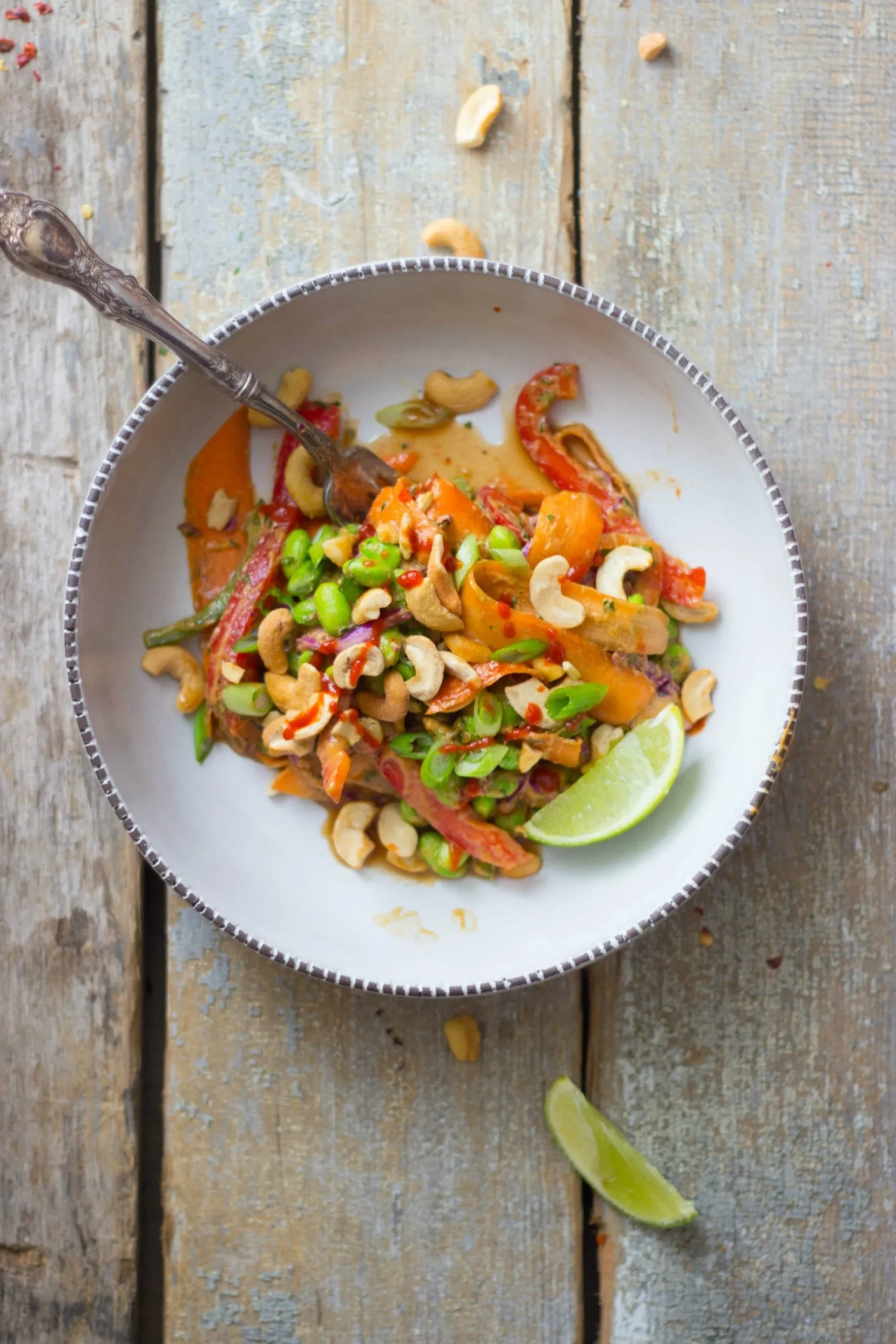 Chopped Veggie Salad with Peanut Dressing