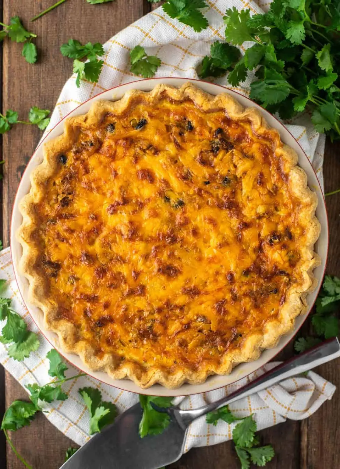 Chorizo Quiche in Cornmeal Crust