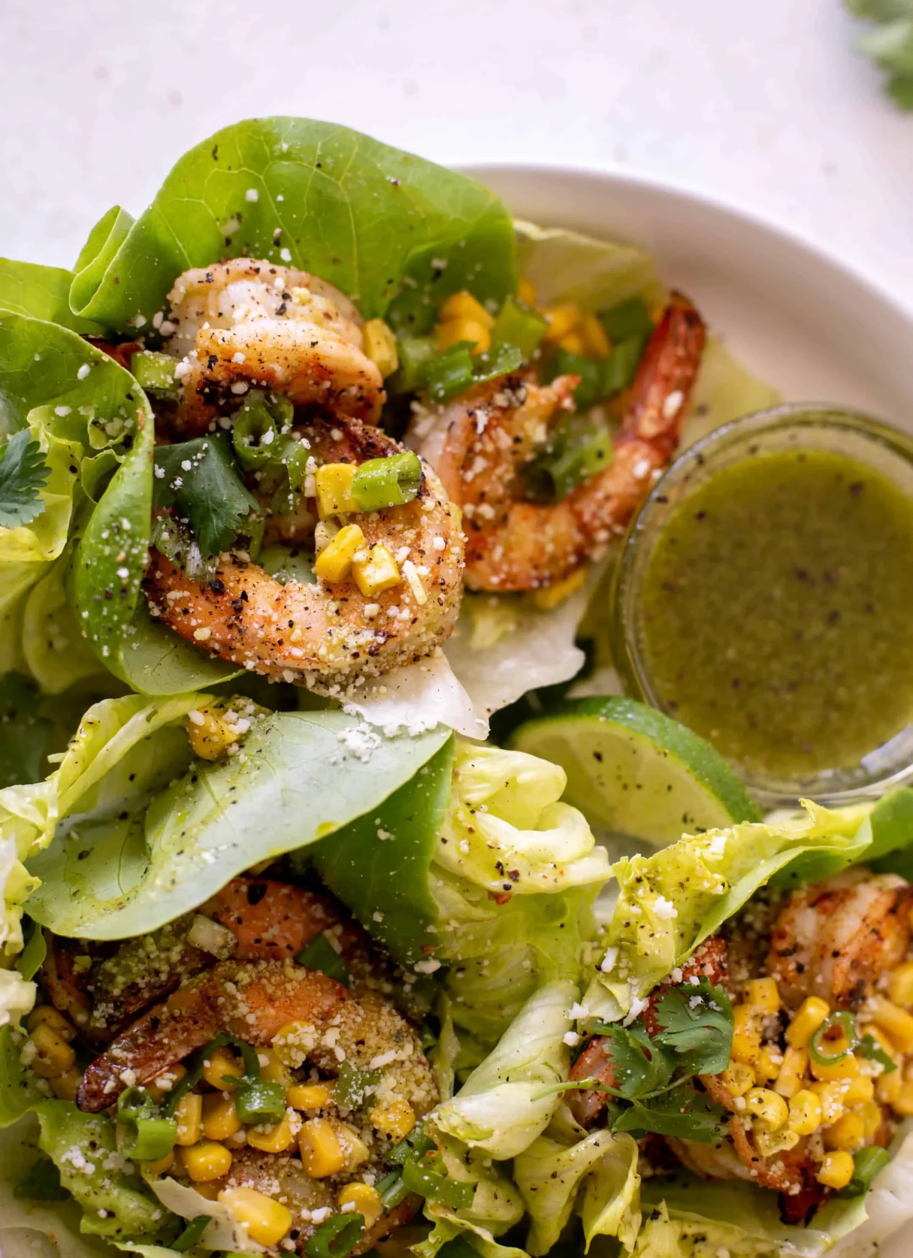 Cilantro Lime Shrimp Lettuce Wraps