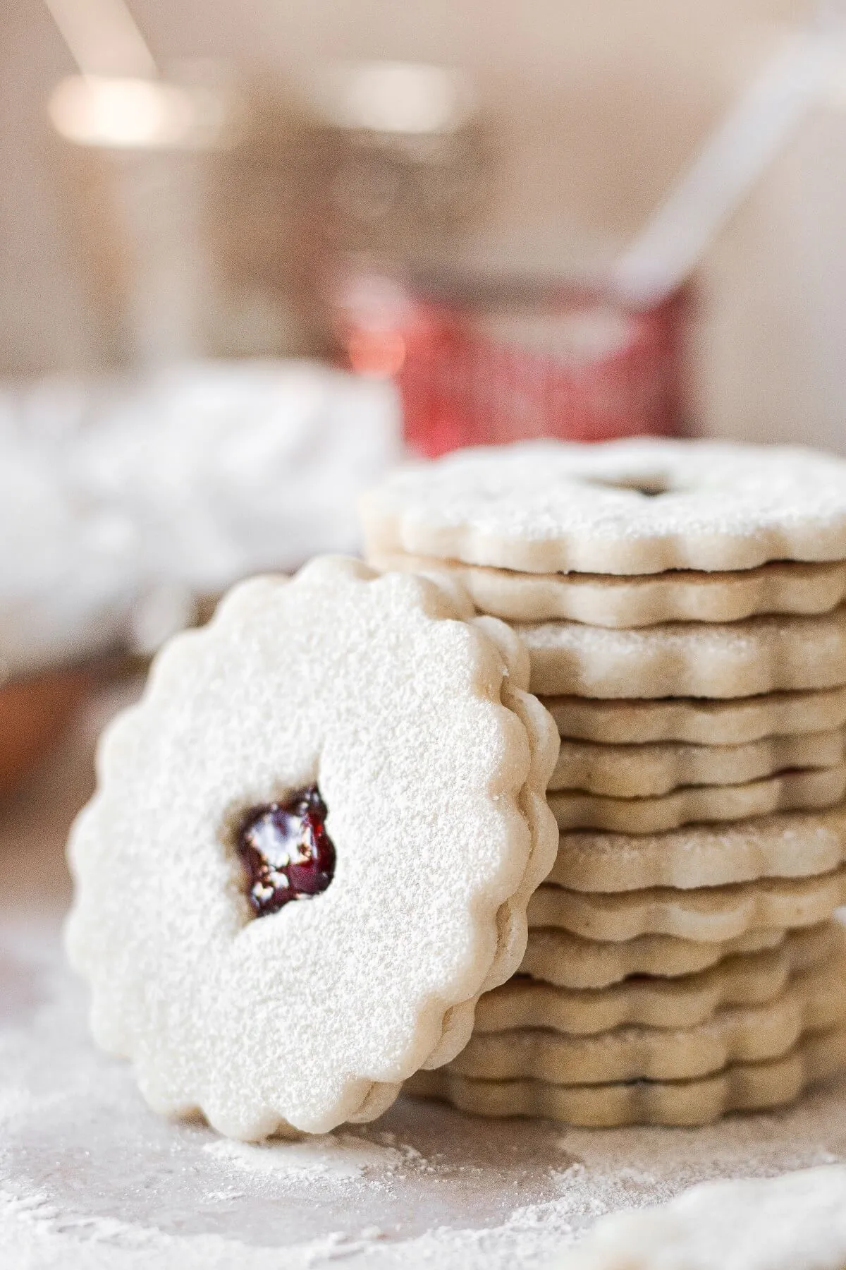 Classic Linzer Cookies with Bourbon Cherry Jam
