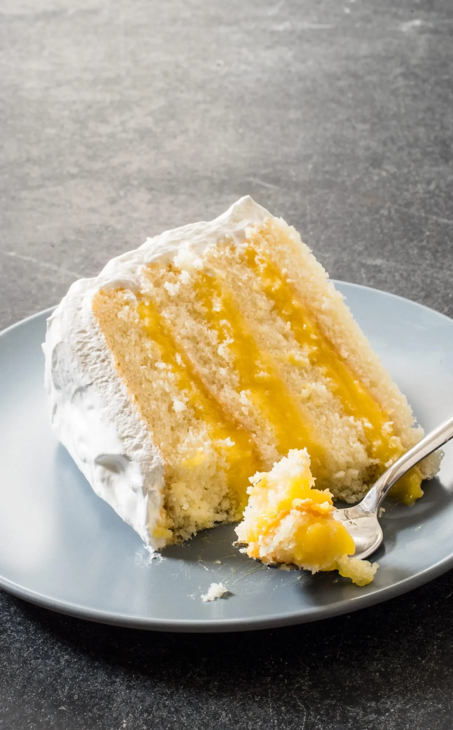 Coconut Meringue Cake with Lemon Curd Filling