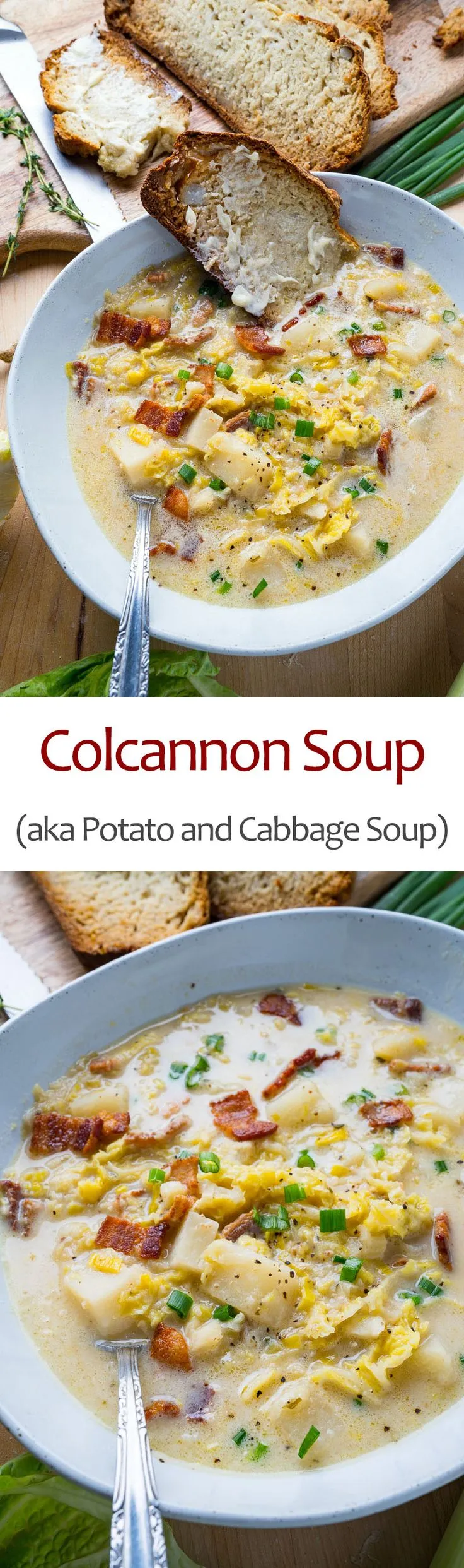 Colcannon Soup aka Irish Potato and Cabbage Soup with Bacon