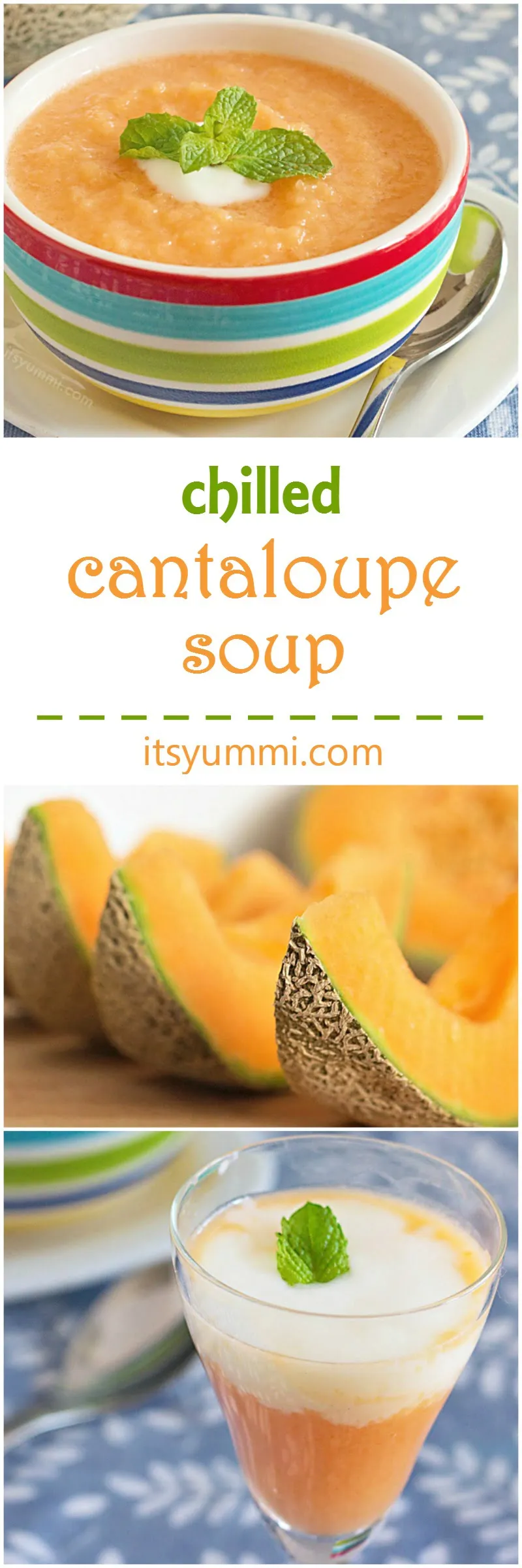Cold Cantaloupe Soup with Blueberry Papaya Relish