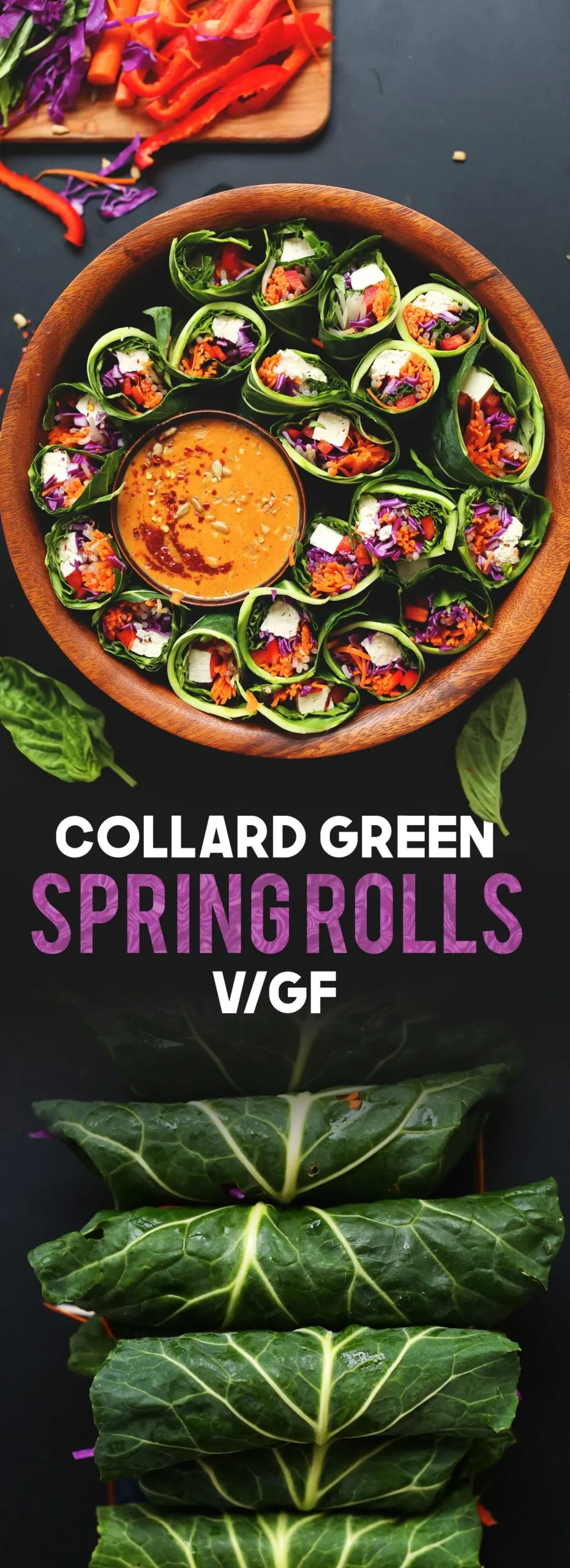 Collard Green Spring Rolls with Sunbutter Dipping Sauce