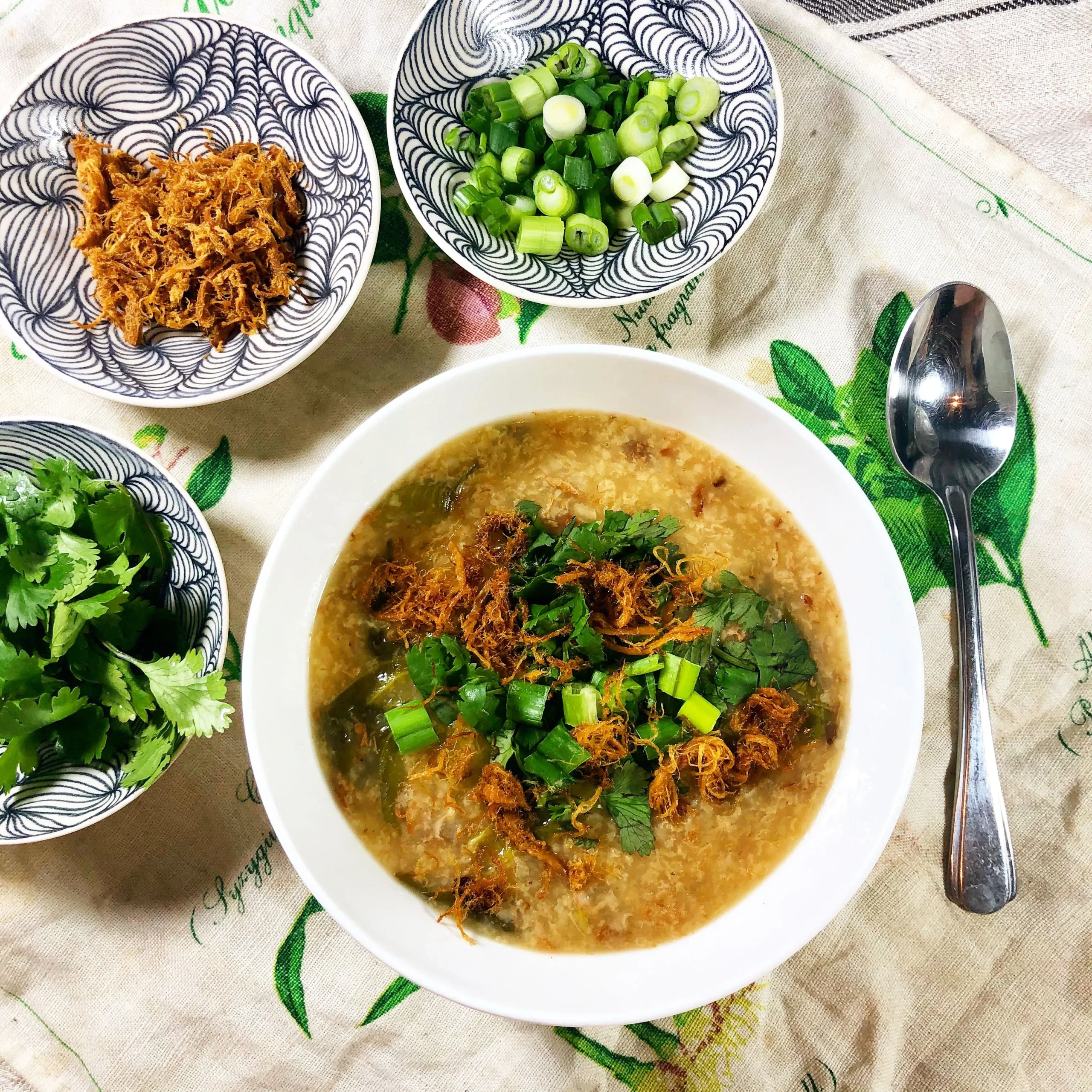 Congee with Bok Choy and Two Rice