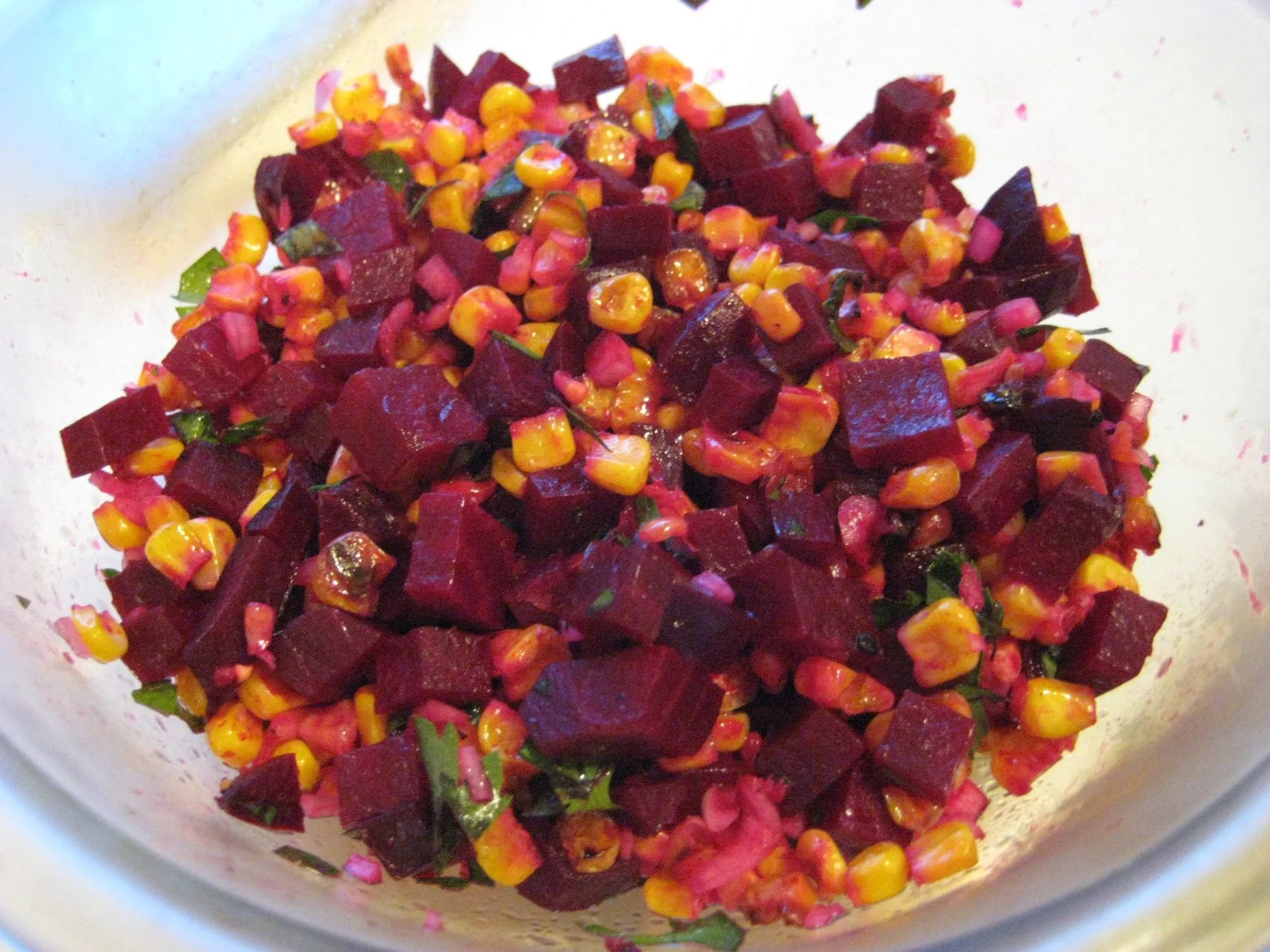 Corn and Beet Salad with Ricotta