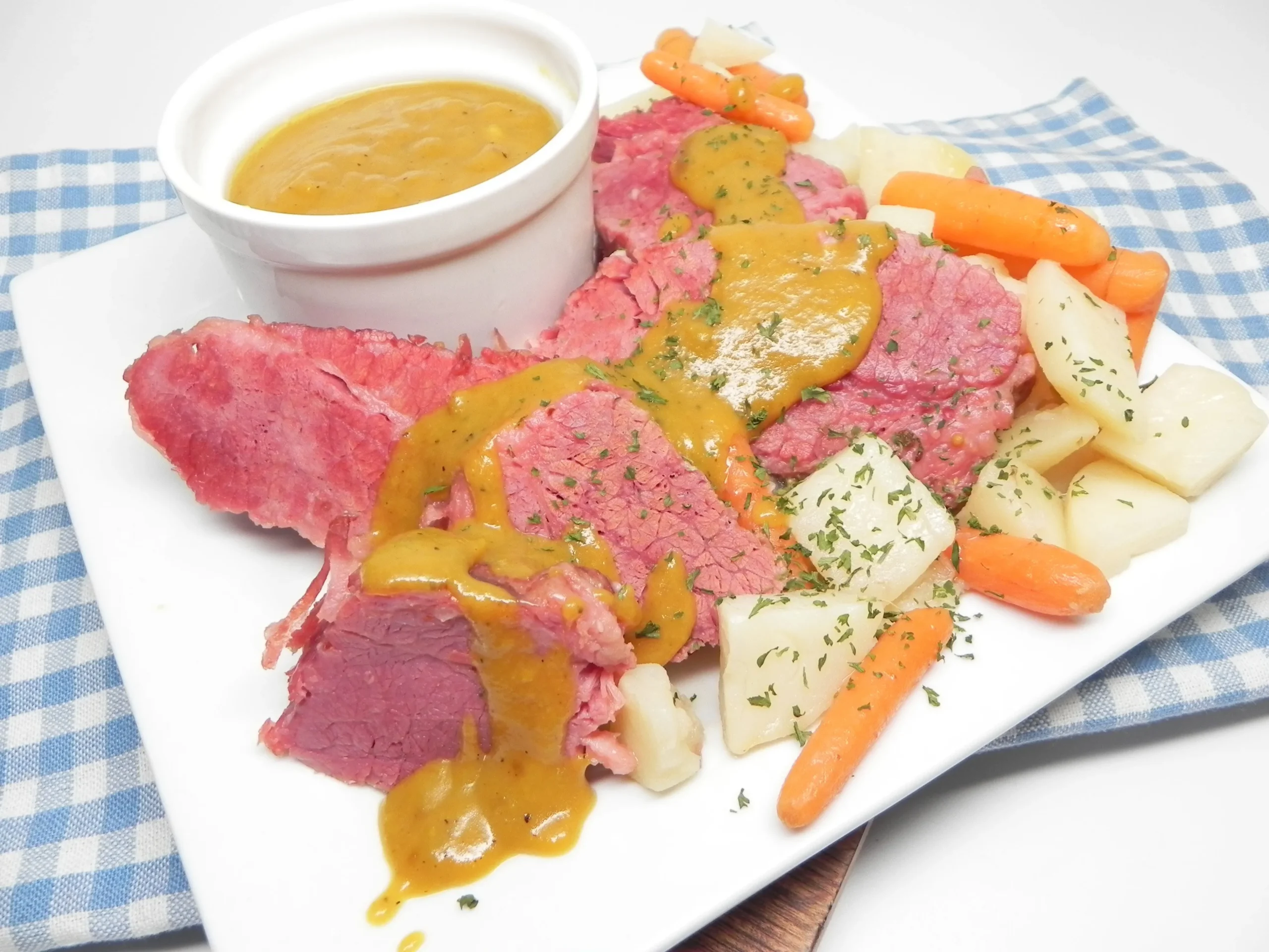 Corned Beef with Mustard Sauce