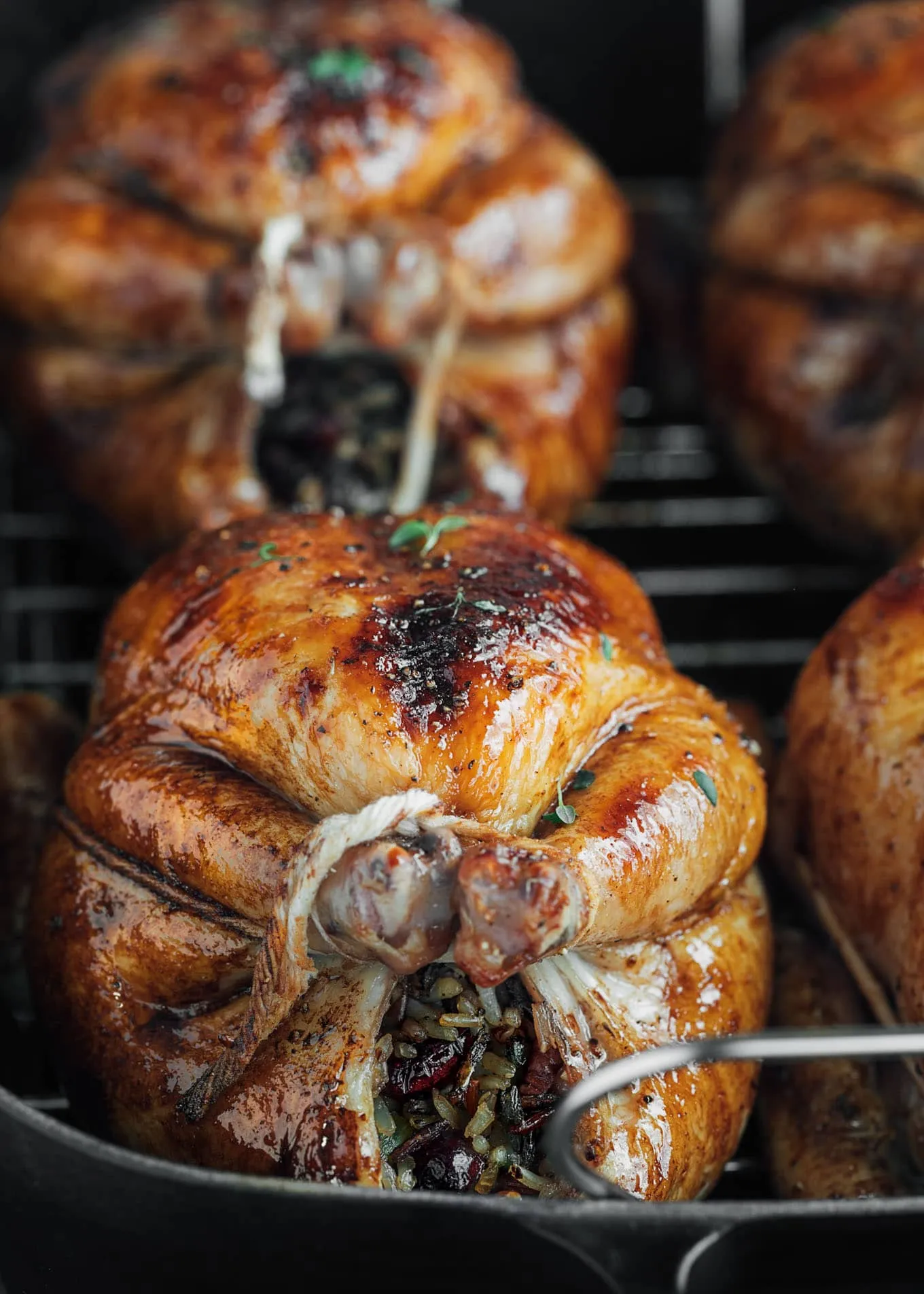 Cranberry Stuffed Cornish Hens